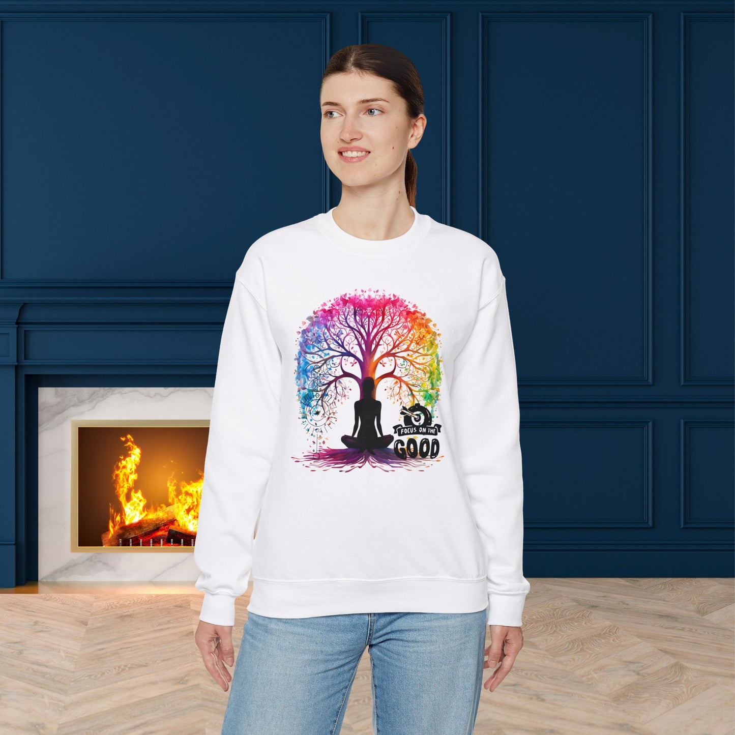Focus On The Good Yoga unisex heavy blend crewneck sweatshirt,Yoga workout Sweatshirt,Yoga lovers Sweatshirt, Yoga Instructor Gift, Gym Sweatshirt, Gift For Yoga lovers, Gift For Yogi.