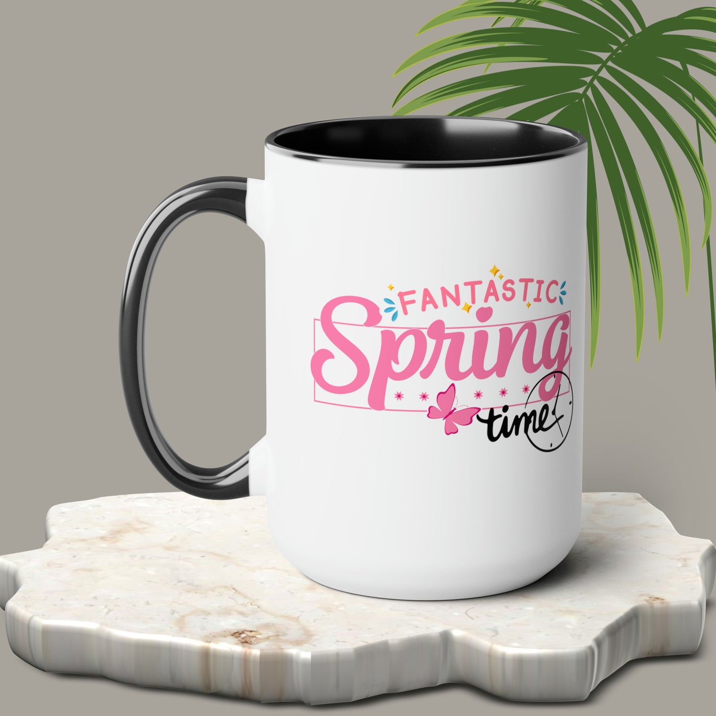 Spring Time two-Tone Coffee Mugs, 15oz