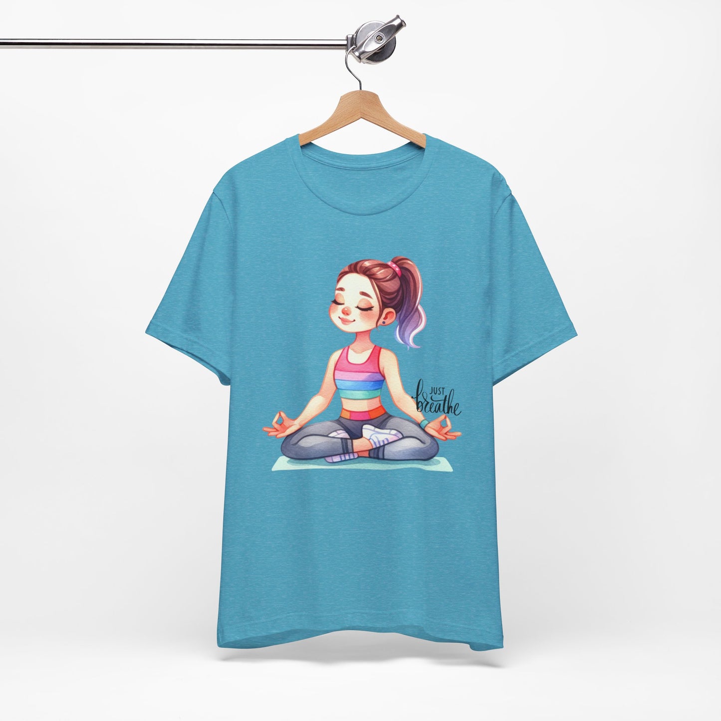 Just Breathe Yoga T-Shirt, Cute Yoga workout Shirt, Yoga lovers T-shirt, Yoga Instructor Gift, Gym shirt, Gift For Yoga lover, Gift For Yogi.