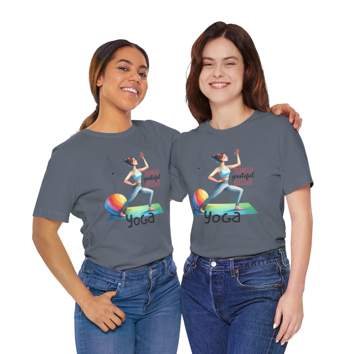 Thankful Grateful Blessed Yoga Design T-Shirt, Cute Yoga workout Shirt, Yoga lovers T-shirt, Yoga Instructor Gift, Gym shirt, Gift For Yoga lover, Gift For Yogi.