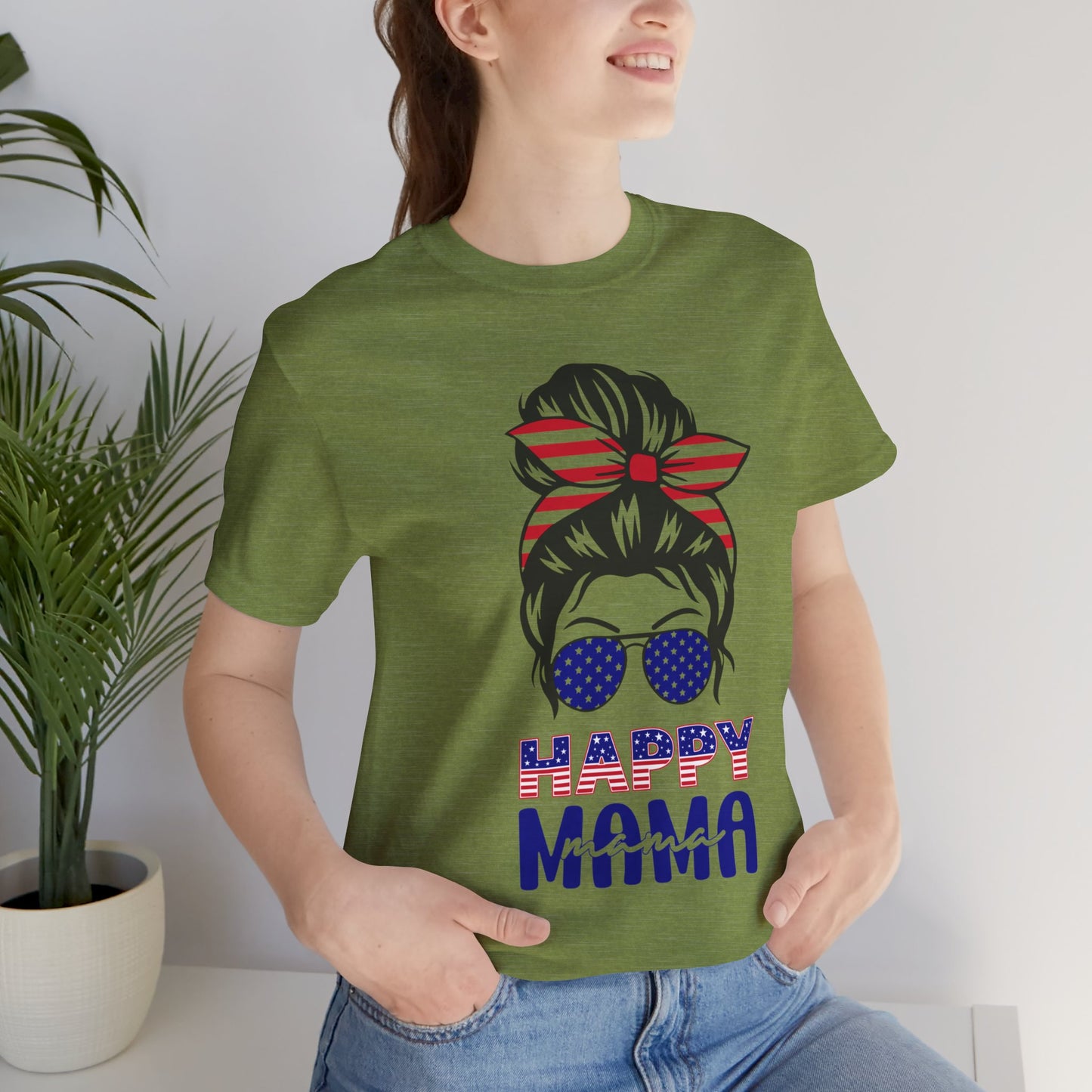 4th of July T-Shirt, Happy Mama T-Shirt, Fourth of July unisex jersey short sleeve.