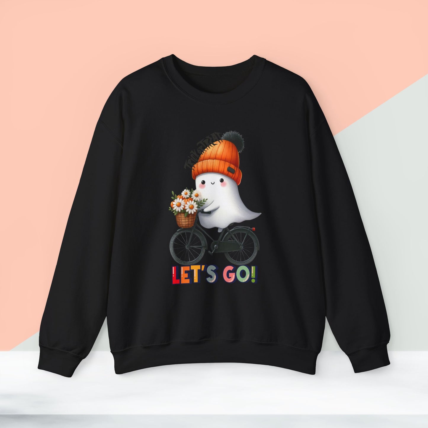 Let's Go Happy Halloween Sweatshirt, Happy Halloween Sweatshirt - Unisex Heavy Blend Crewneck, Halloween Sweatshirt, Cute Spooky Ghost sweatshirt.
