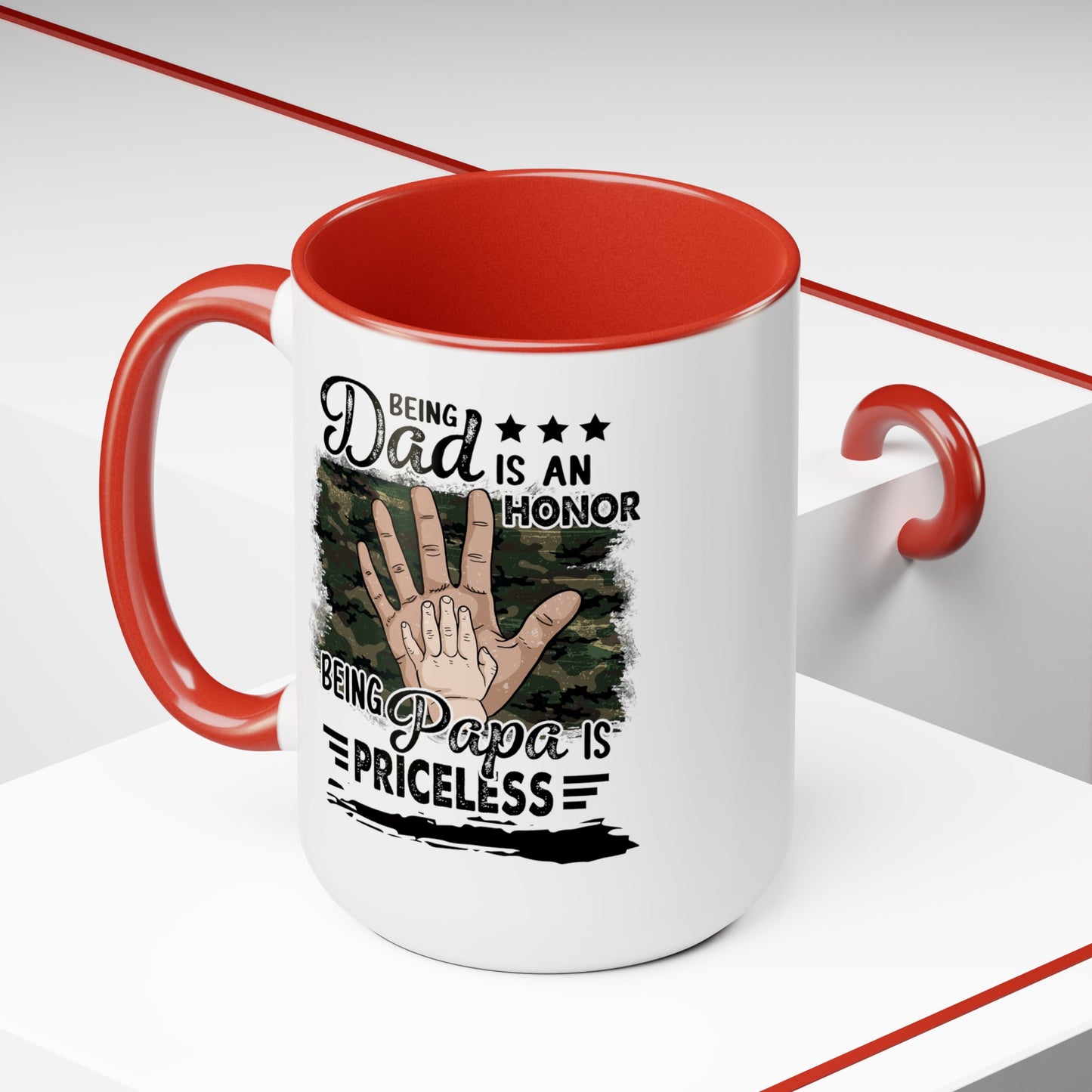 Happy father's dayTow-Tone Coffee Mug.15oz, Gift for Papa, Coffee Mug For Papa.