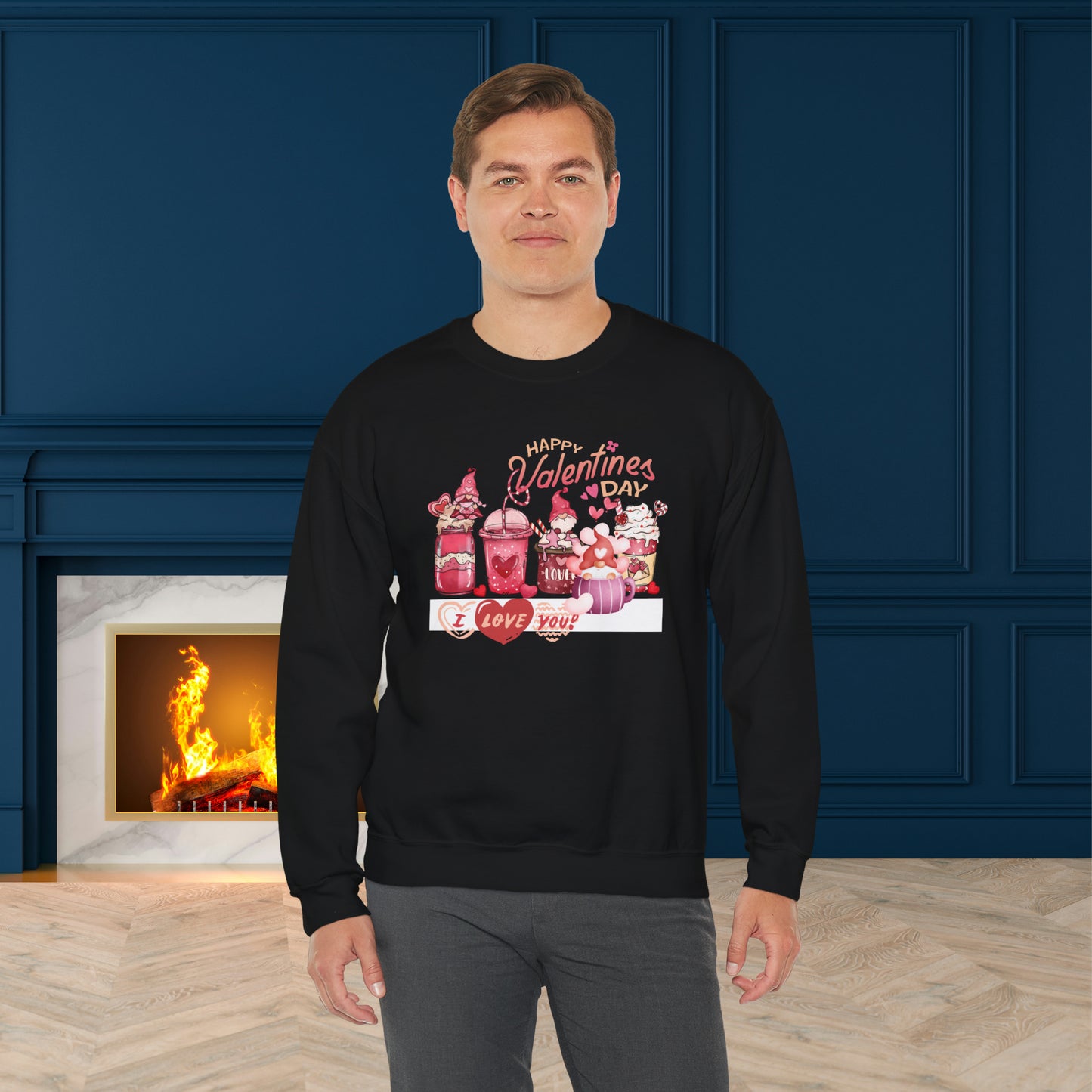 Happy valentines day Unisex Heavy Blend™ Crewneck Sweatshirt