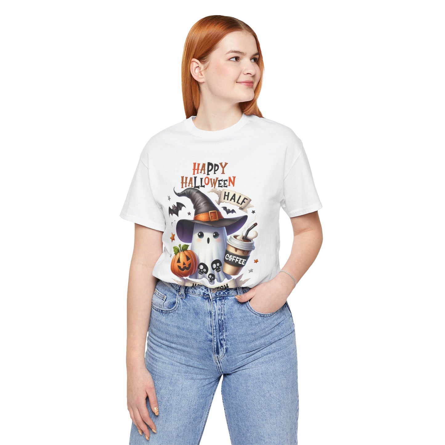 Half Coffee Half Witch T-shirt, Happy Halloween T-shirt, Trick Or Treat T-shirt, Halloween T-shirt, Cool Halloween T-shirt, Spooky T-shirt,