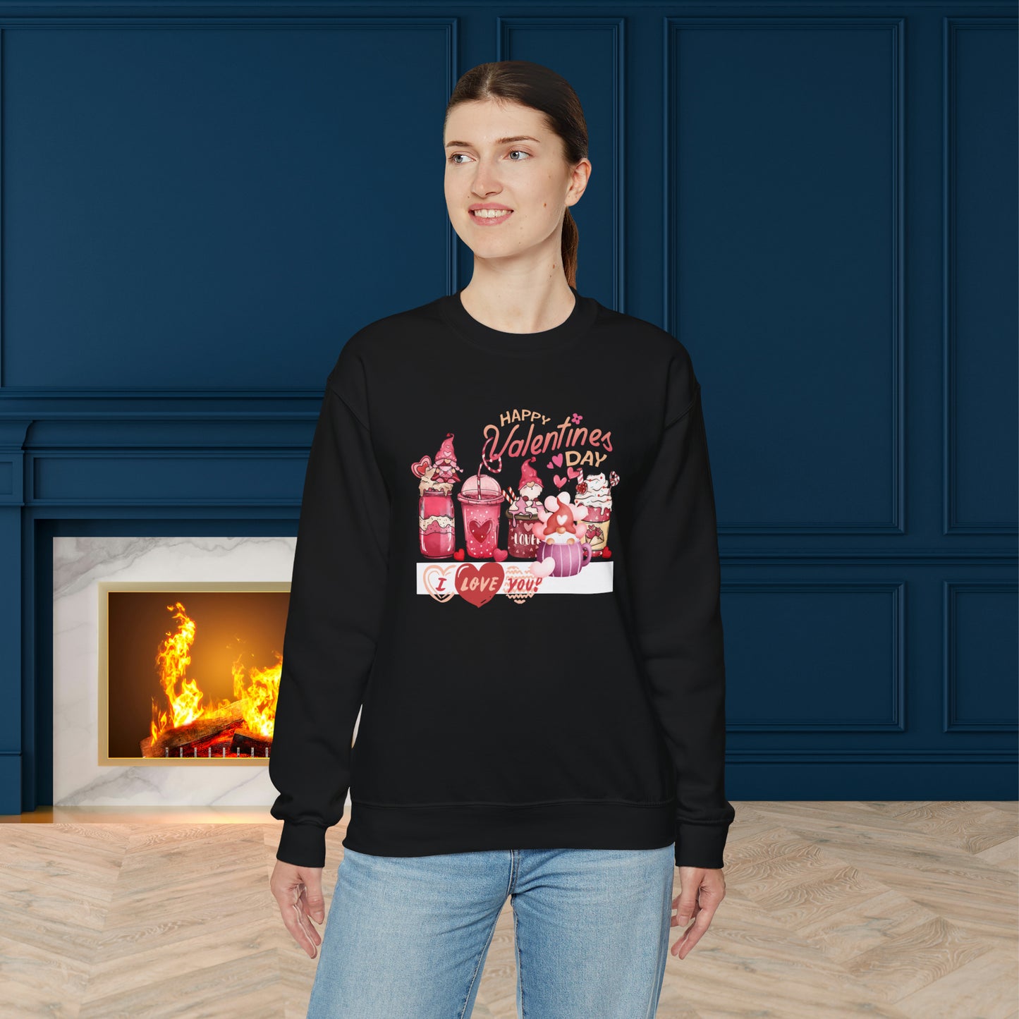 Happy valentines day Unisex Heavy Blend™ Crewneck Sweatshirt