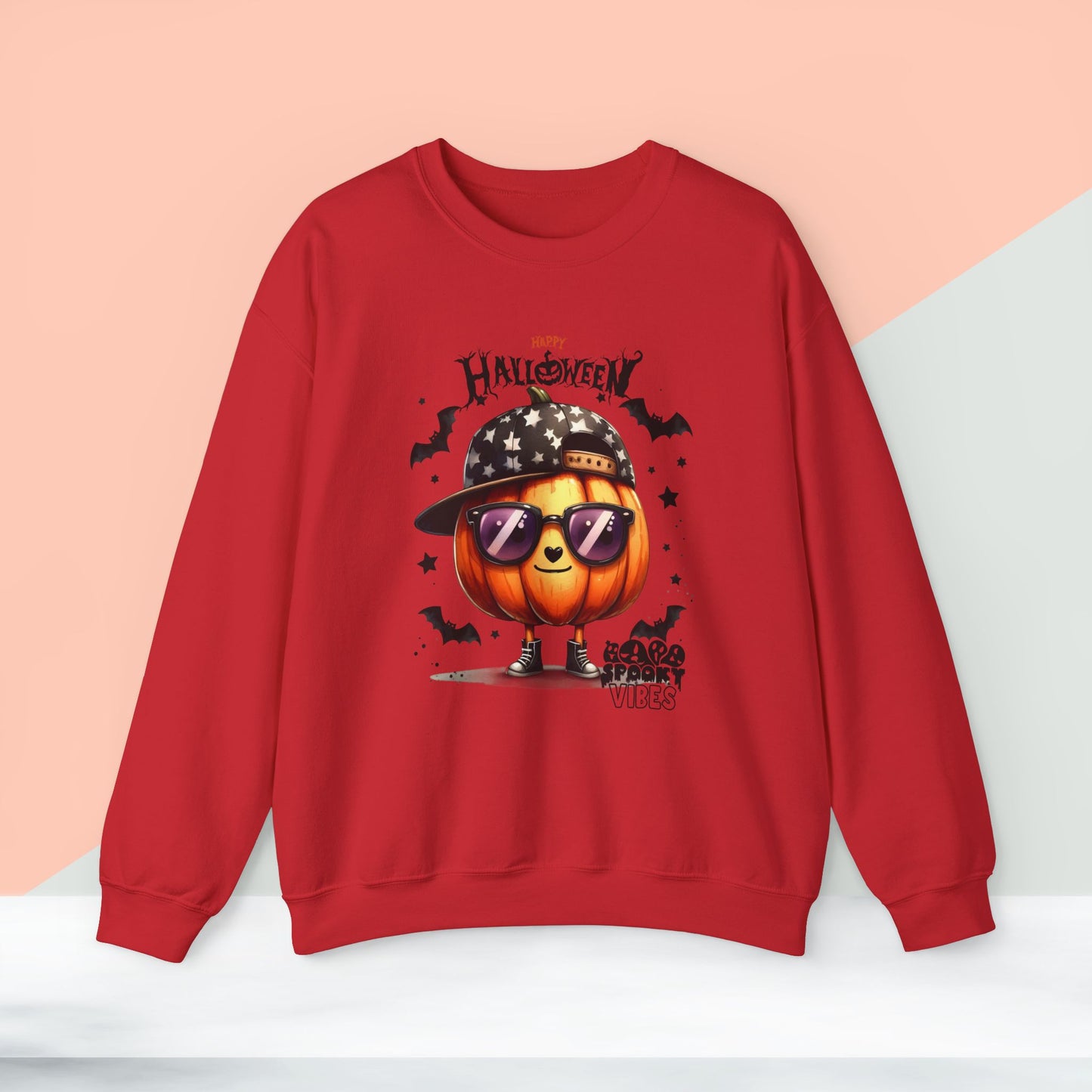 Spooky Vibes Halloween Sweatshirt, Happy Halloween Sweatshirt - Unisex Heavy Blend Crewneck, Halloween Sweatshirt, Cute Spooky Ghost sweatshirt.