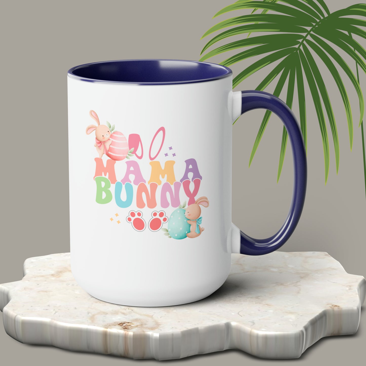 Happy Easter Two-Tone Coffee Mugs, 15oz
