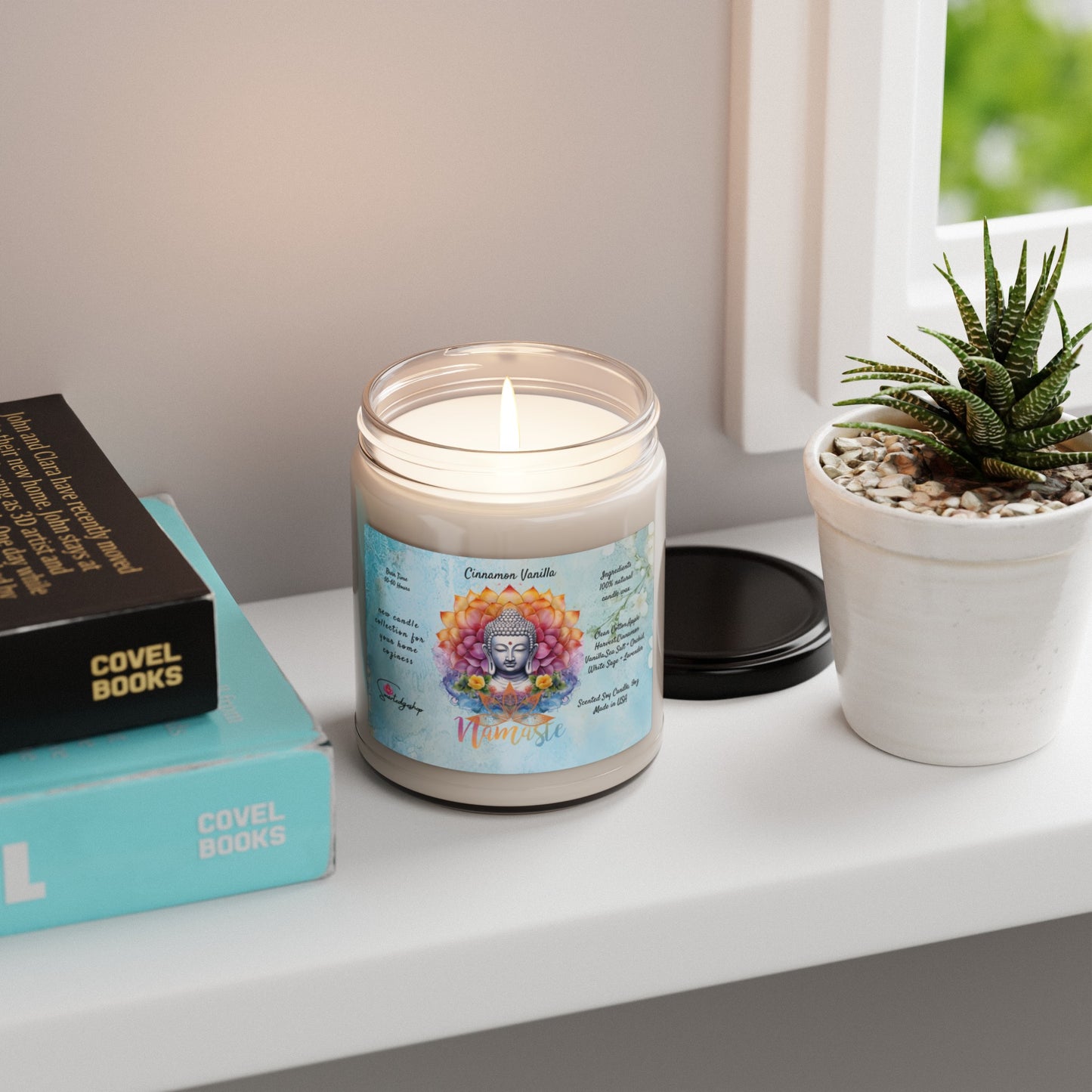 Namaste Yoga Scented Soy Candle, 9oz,Yoga , CuteCandle, Mindful Gift, Yoga lovers candle, Yoga Instructor Gift, Gift For Yoga lovers, Gift For Yogi.