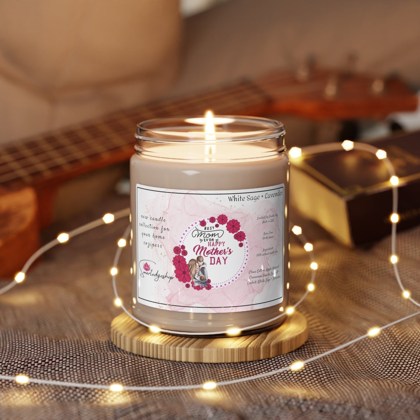 Happy Mother's Day Scented Soy Candle, 9oz, Gift for mom.