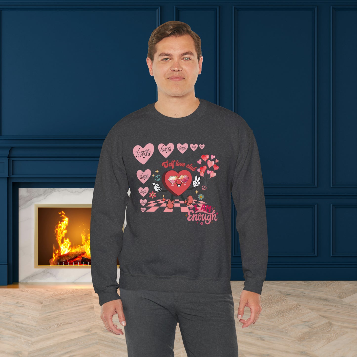 Happy valentines day Unisex Heavy Blend™ Crewneck Sweatshirt