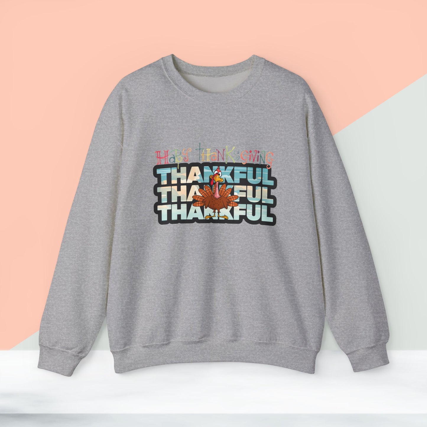 Thankful Sweatshirt, HappyThanksgiving Sweatshirt - Unisex Heavy Blend, Happy Thanksgiving2024 Sweatshirt, Thanksgiving Gift, Festive Sweatshirt.