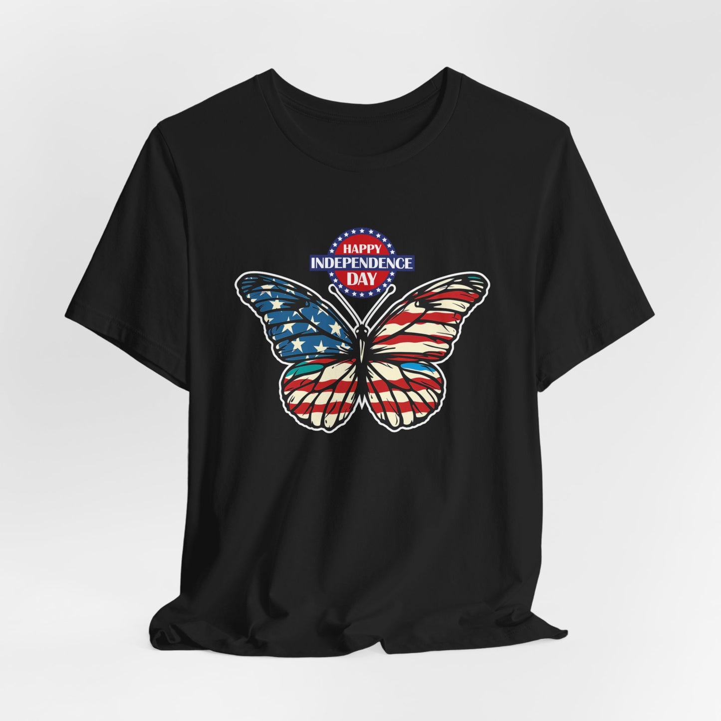 4th of July T-Shirt, Happy 4th Of July Butterfly T-Shirt, Fourth of July unisex jersey short sleeve.