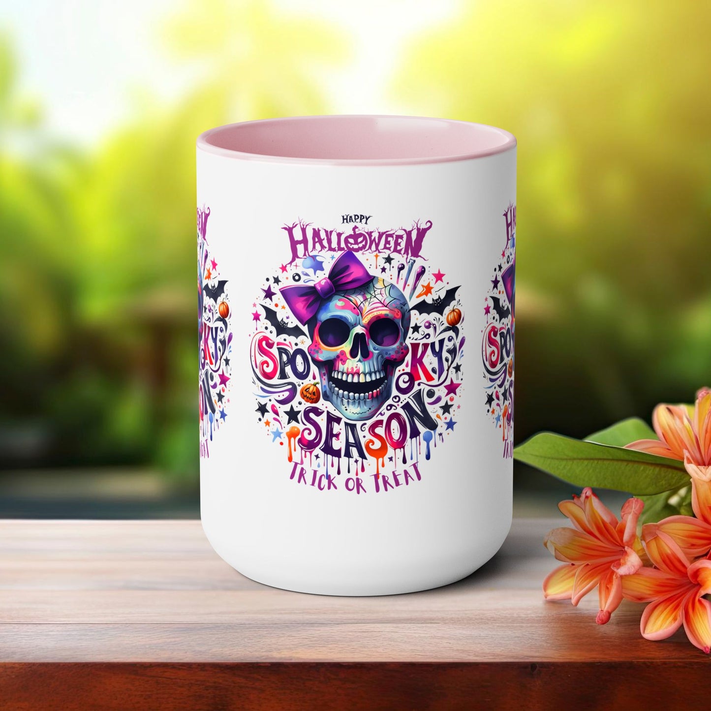 Spooky Season Halloween Coffee Mug, Halloween Coffee Mug, Trick or Treat Halloween Coffee Mug, Cute Skeleton Coffee Mug, Spooky Vibes Halloween Coffee Mug.
