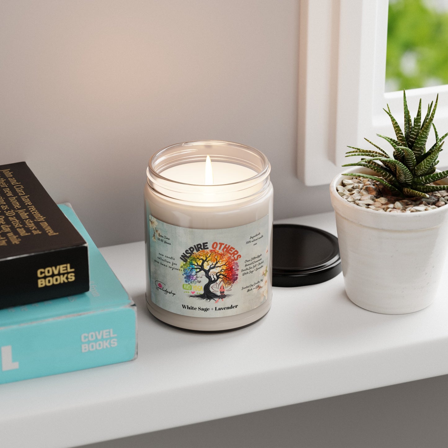 Inspire others Yoga Scented Soy Candle, 9oz,Yoga , CuteCandle, Mindful Gift, Yoga lovers candle, Yoga Instructor Gift, Gift For Yoga lovers, Gift For Yogi.