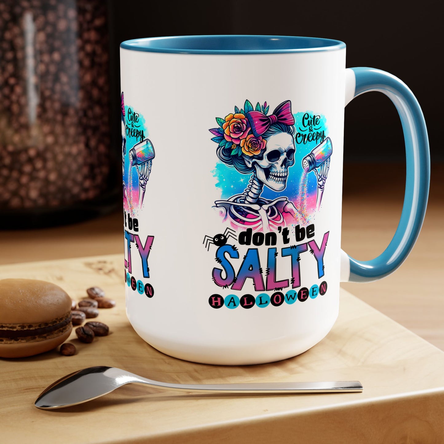 Don't Be Salty Happy Halloween Coffee Mug, Let's Go Halloween Coffee Mug, Trick or Treat Halloween Coffee Mug, Cute Skeleton Coffee Mug, Spooky Season Halloween Coffee Mug.