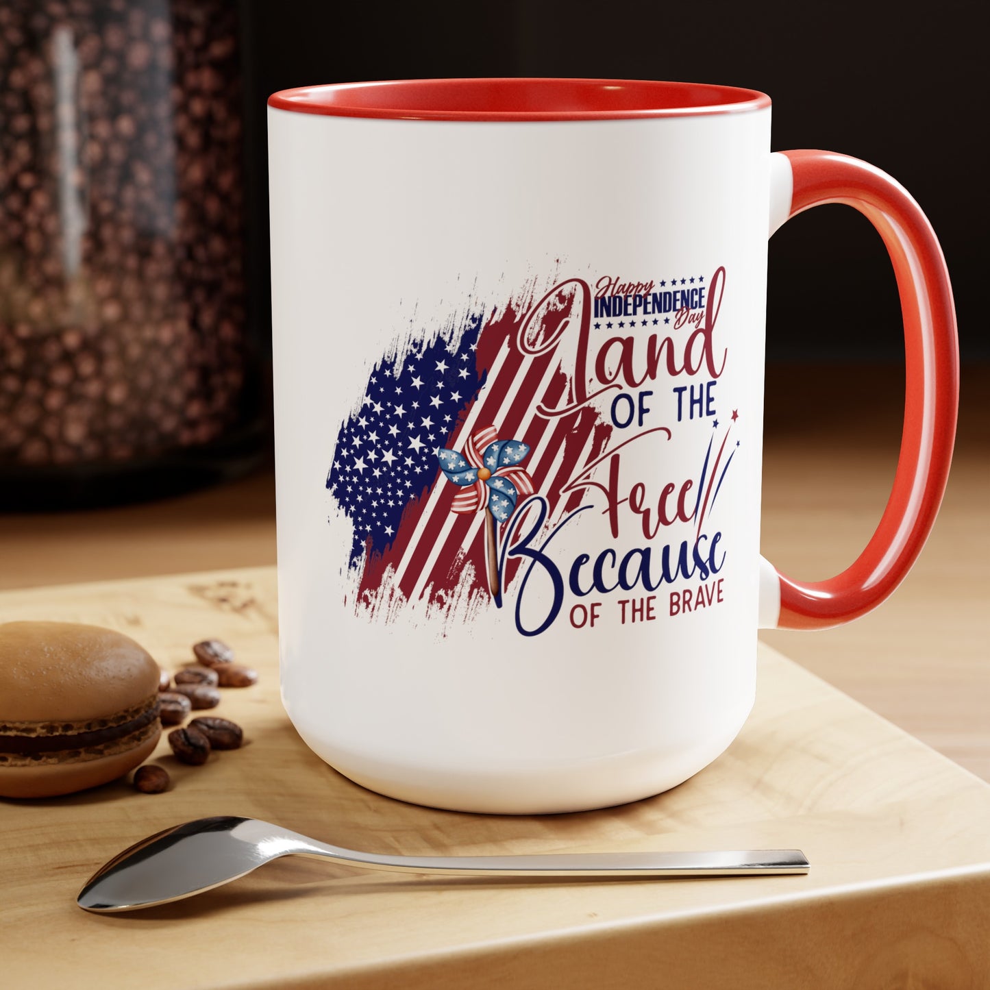 Happy 4th Of July Two -Tone Coffee Mug.15oz.