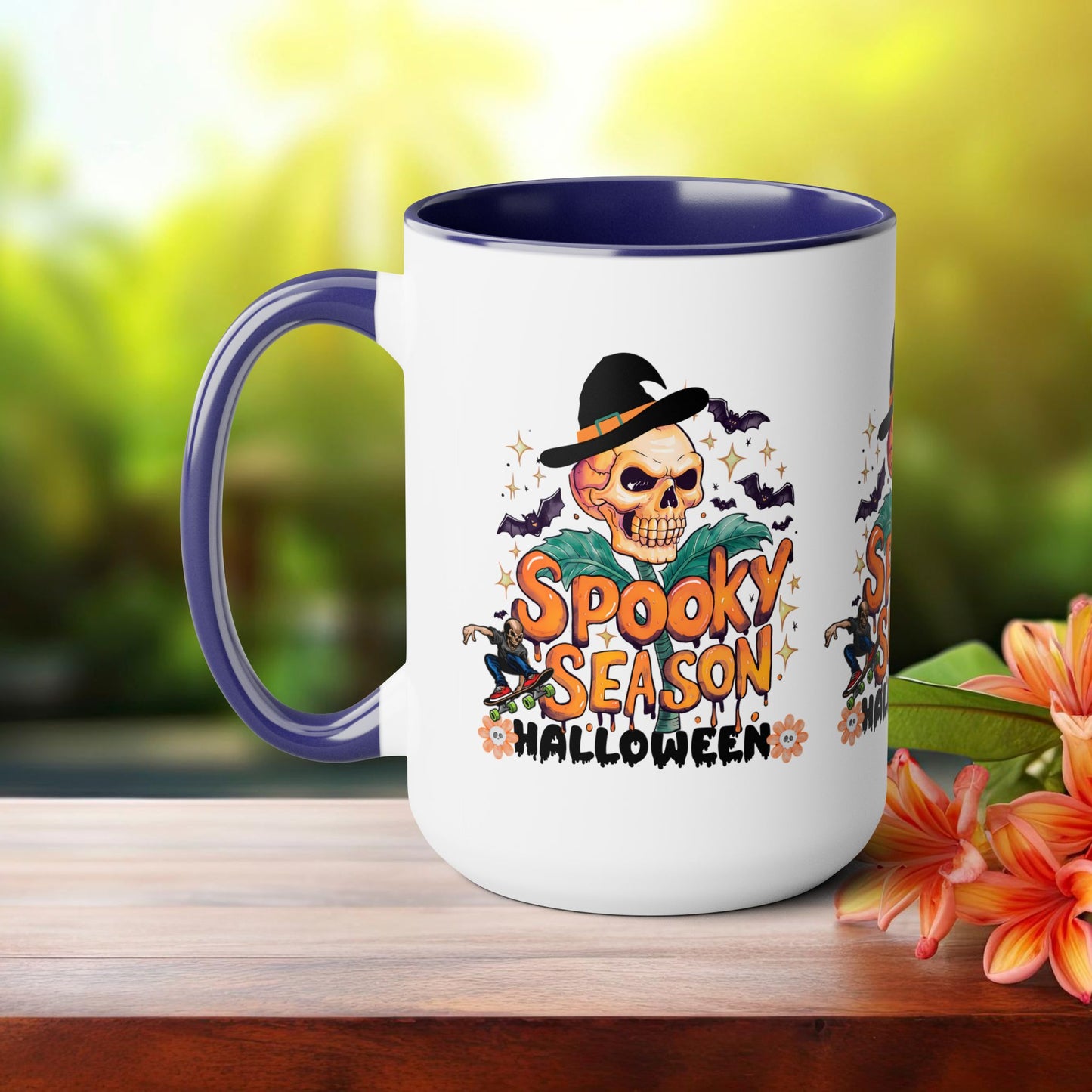 Spooky Season Halloween Coffee Mug, Halloween Coffee Mug, Trick or Treat Halloween Coffee Mug, Cute Skeleton Coffee Mug, Spooky Vibes Halloween Coffee Mug.