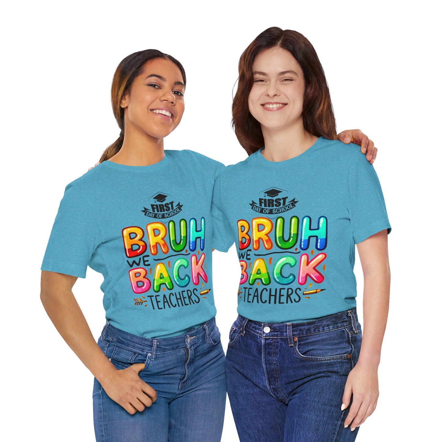 Bruh We Back Teacher T-Shirt, Looking Cool For BackTo School T-Shirt, Hello Teacher T-Shirt, Back To School T-Shirt, Teach Love Inspire Teacher Shirt, Teacher Back To school unisex jersey short sleeve.First Day Vibes T-Shirt.