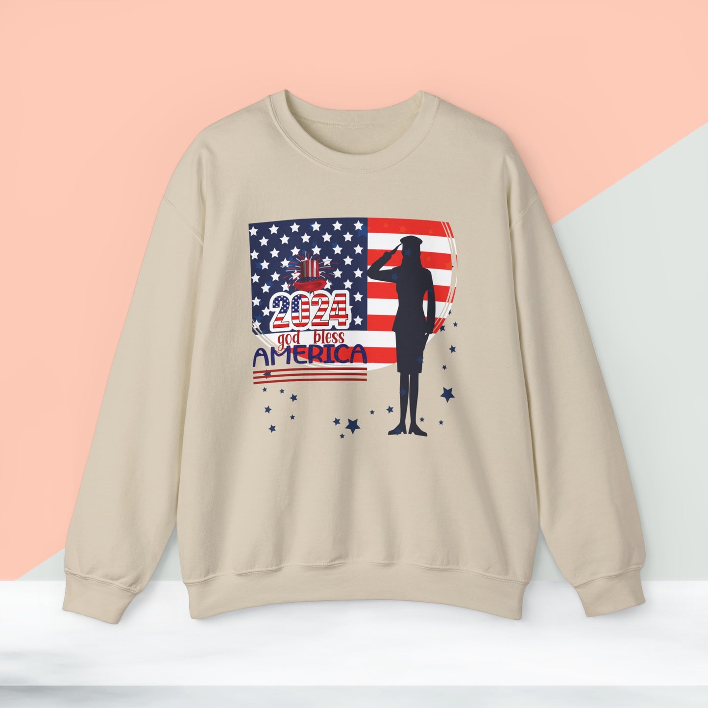 Happy 4th Of July Sweatshirt, God Bless America Sweatshirt, Fourth of July unisex heavy blend crewneck sweatshirt.
