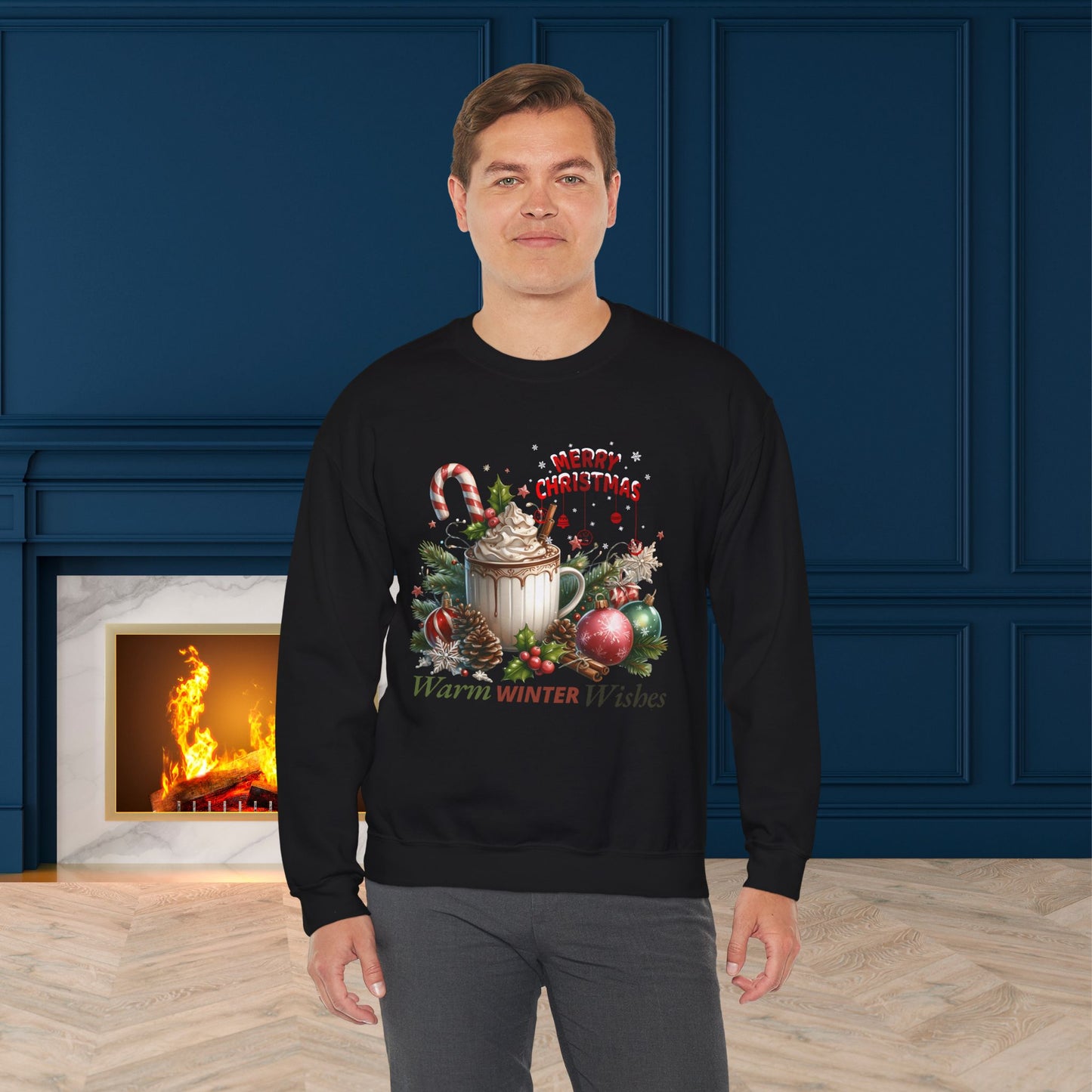 Warm Winter Wishes Christmas Sweatshirt - Unisex Heavy Blend, Merry Christmas, Festive, Christmas Gift, Crewneck, merry Christmas Sweatshirt, Christmas Sweatshirt Christmas Gift, Festive Sweatshirt.