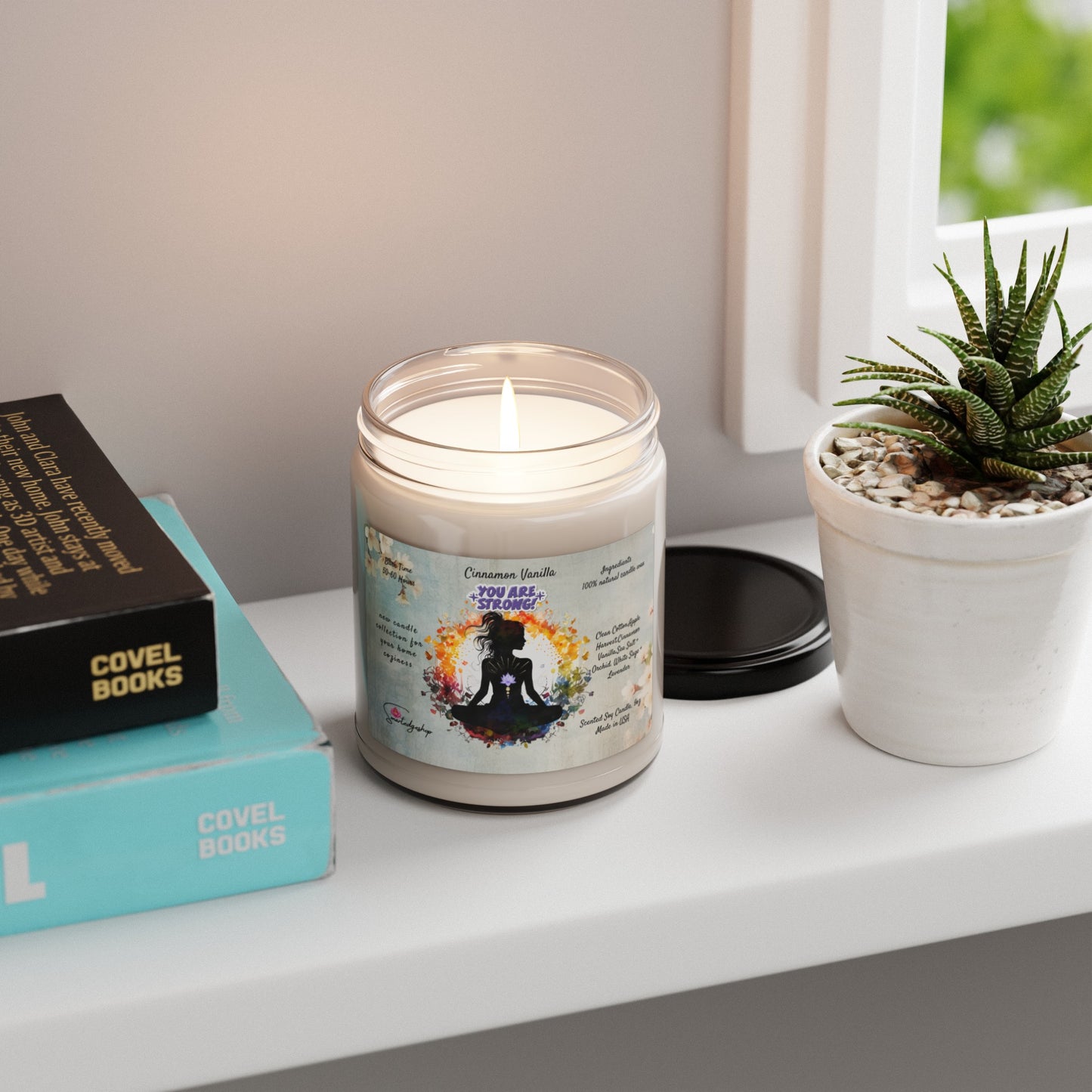 You Are strong Yoga Scented Soy Candle, 9oz,Yoga , CuteCandle, Mindful Gift, Yoga lovers candle, Yoga Instructor Gift, Gift For Yoga lovers, Gift For Yogi.