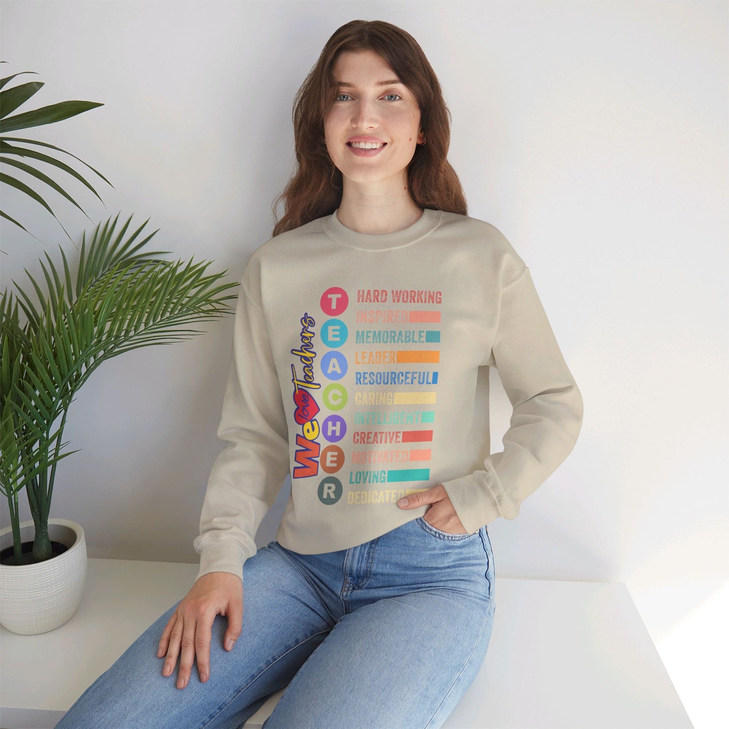 Back To school unisex heavy blend crewneck sweatshirt, We Love Teachers Sweatshirt,Teacher Back To school Sweatshirt. First Day Vibes Sweatshirt.