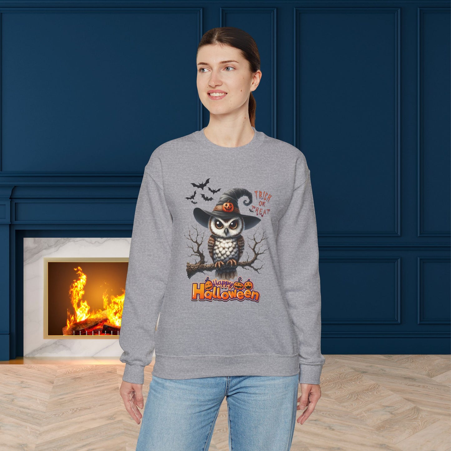 Happy Halloween Sweatshirt, Happy Halloween Sweatshirt - Unisex Heavy Blend Crewneck, Halloween Sweatshirt, Cute Spooky Ghost sweatshirt.