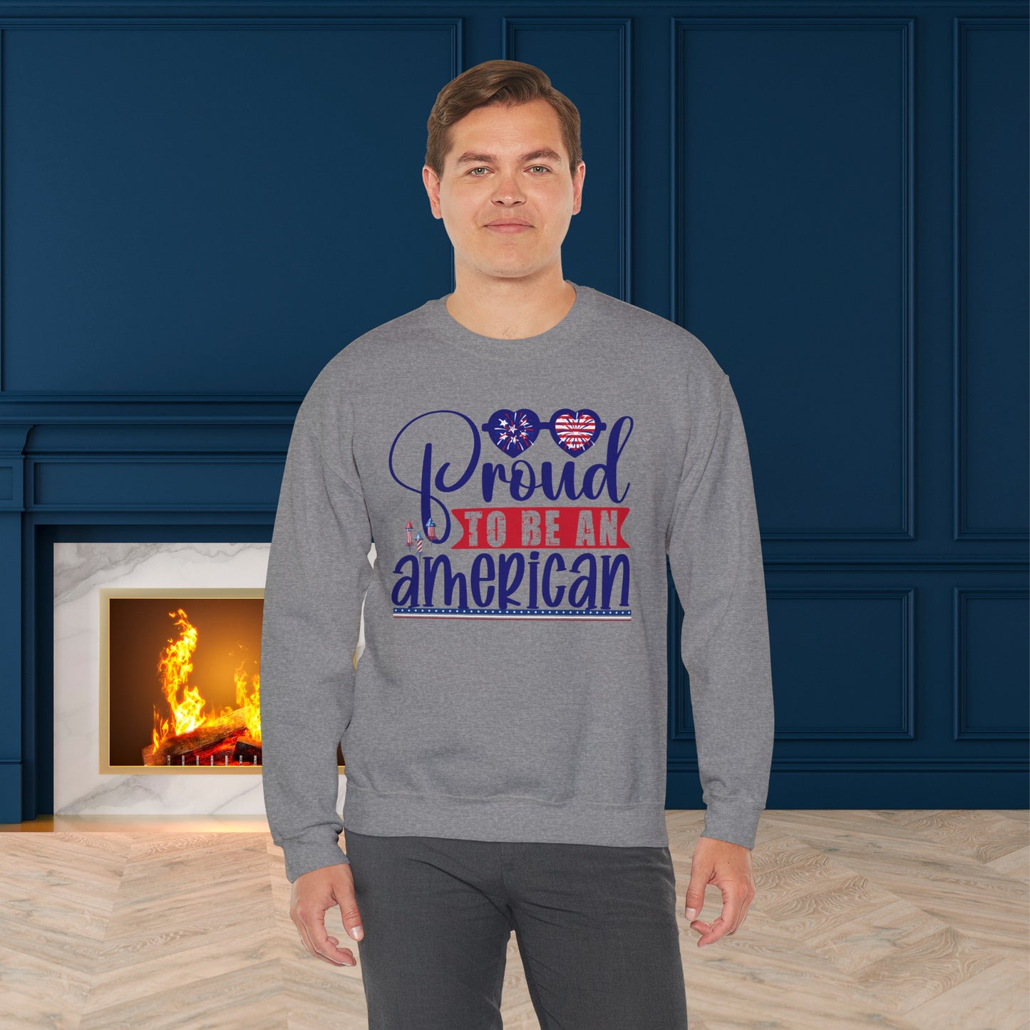 Happy 4th Of July Sweatshirt, Proud To Be An American Sweatshirt, Fourth of July unisex heavy blend crewneck sweatshirt.
