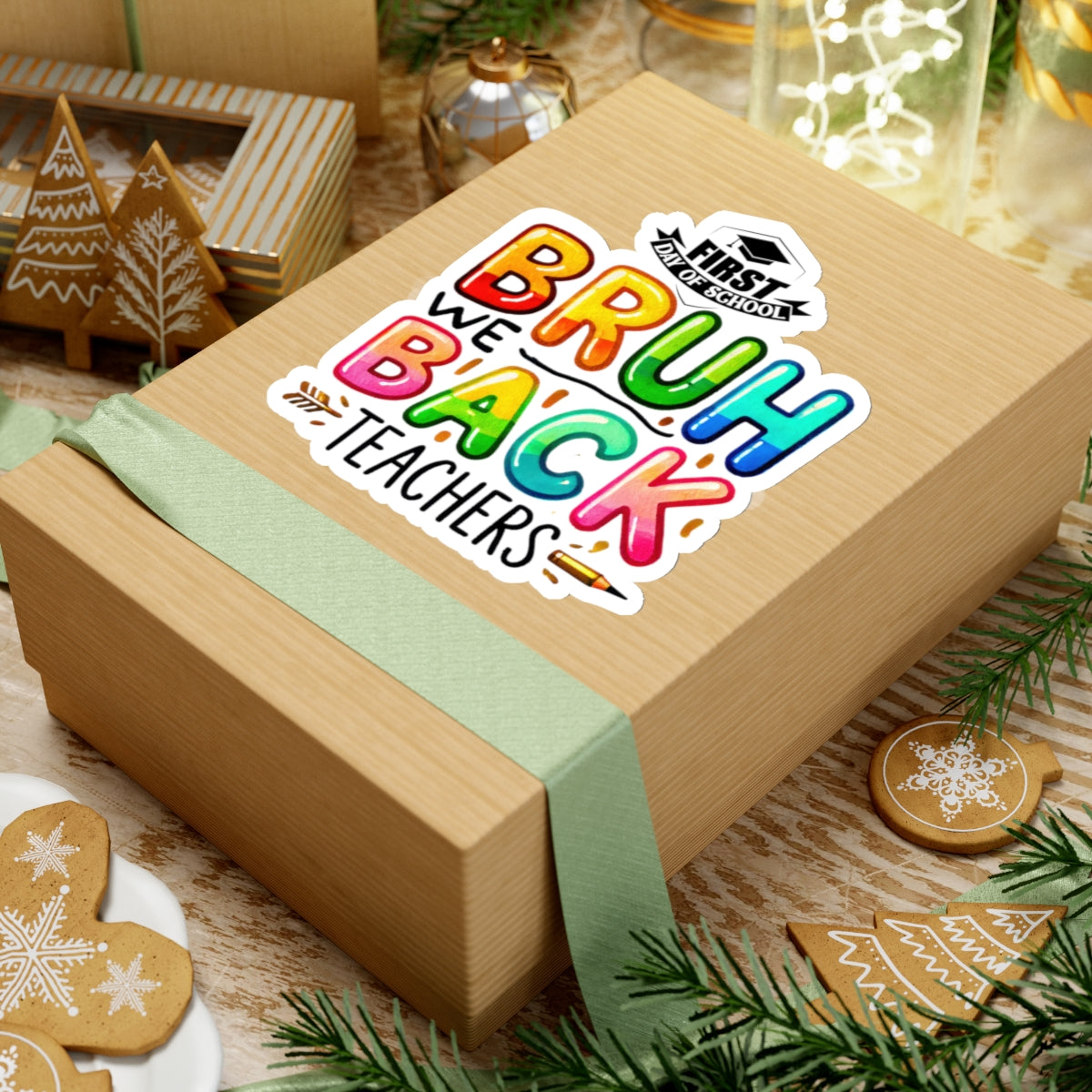 Bruh We Back Teachers Back To School Kiss-Cut Stickers, First Grade Squad Kiss-Cut Stickers, Gift for First graders, Ready for School, Back to Learning.