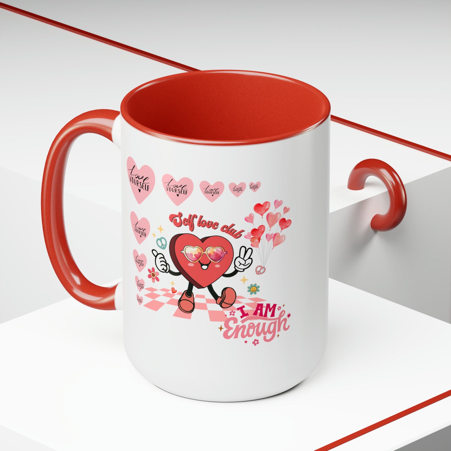 Happy valentines day Two-Tone Coffee Mugs, 15oz