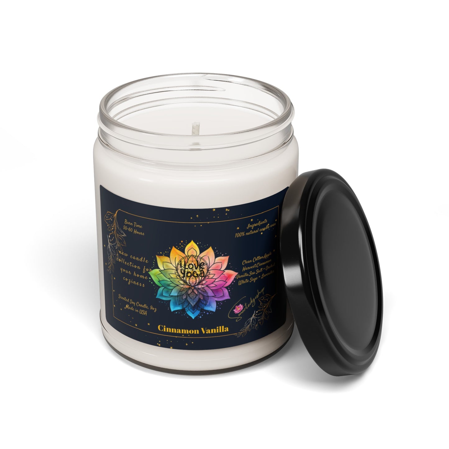 I Love Yoga Scented Soy Candle, 9oz,Yoga , CuteCandle, Mindful Gift, Yoga lovers candle, Yoga Instructor Gift, Gift For Yoga lovers, Gift For Yogi.