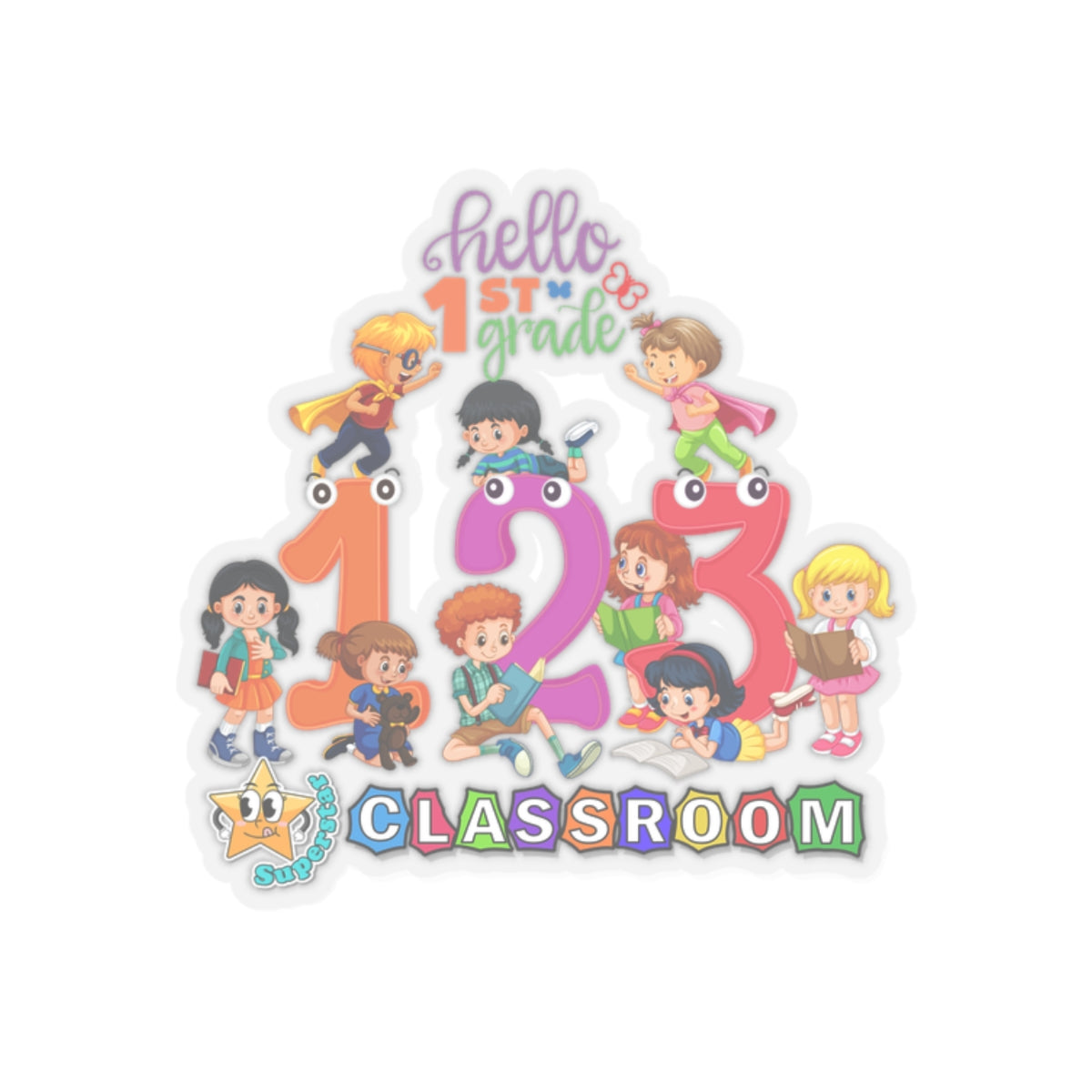 Back To School Kiss-Cut Stickers, First Grade Squad Kiss-Cut Stickers, Gift for First graders, Ready for School, Back to Learning.