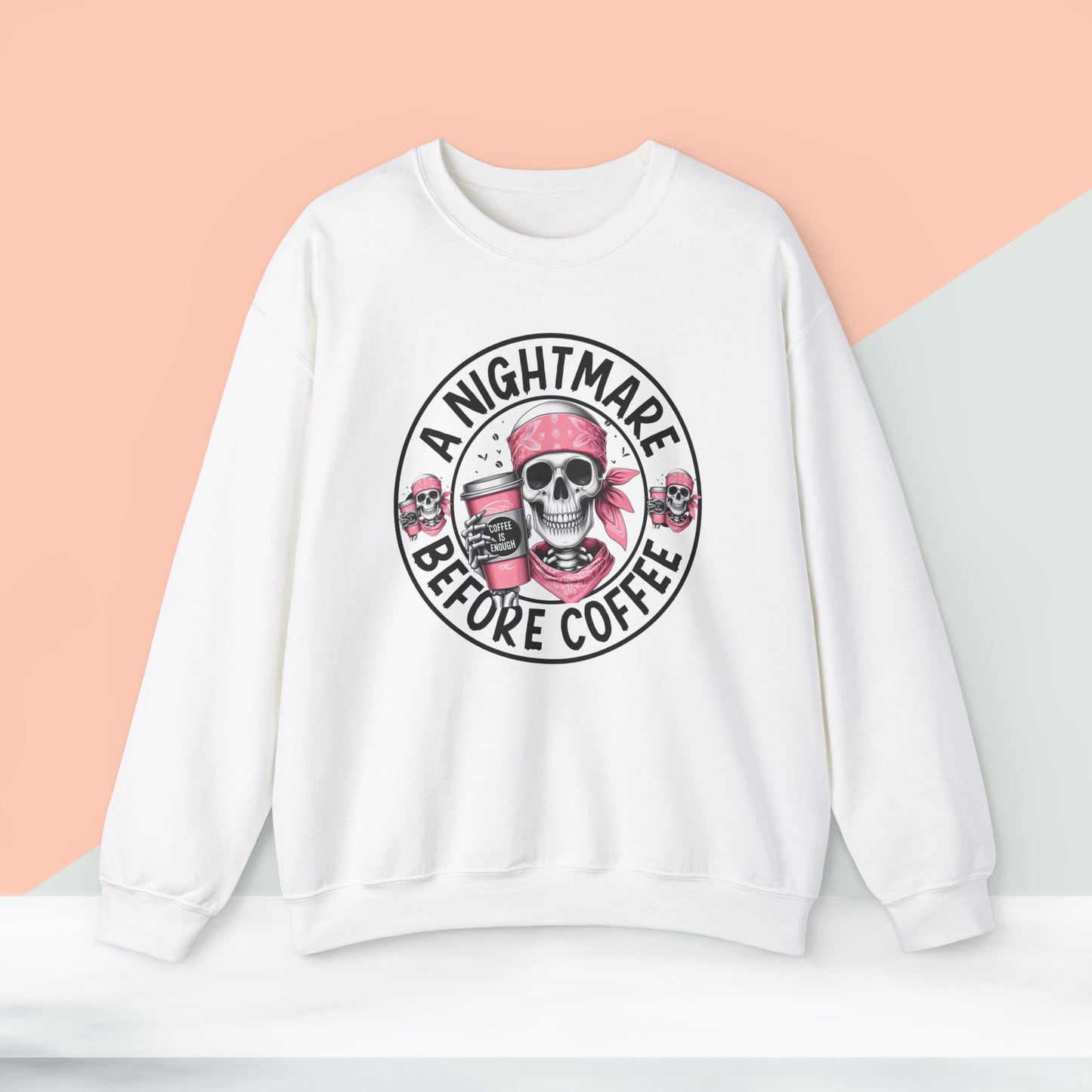 A Nightmare Before Coffee Sweatshirt, Happy Halloween Sweatshirt - Unisex Heavy Blend Crewneck, Halloween Sweatshirt, Cute Spooky Ghost sweatshirt.