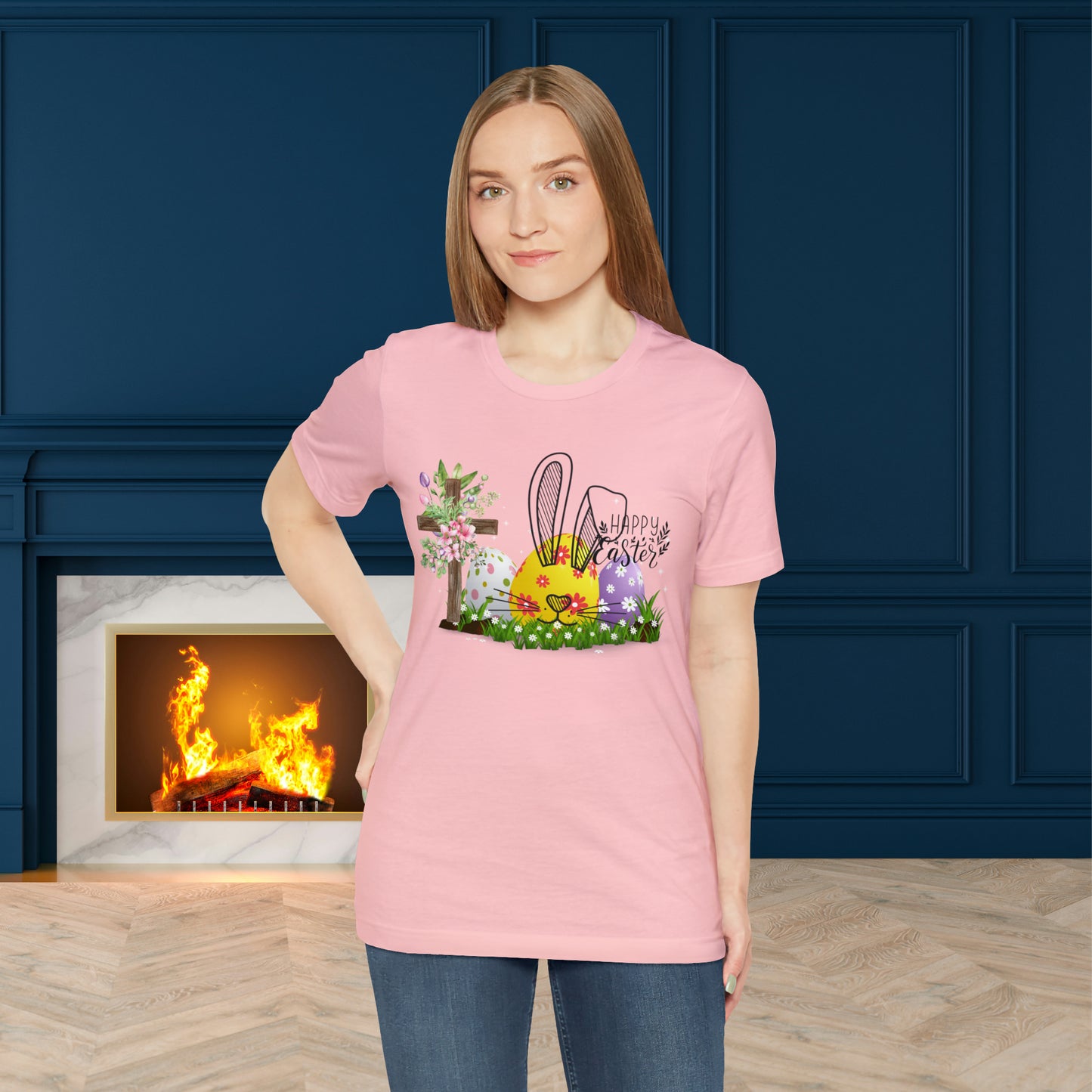 Happy Easter Unisex Jersey Short Sleeve Tee