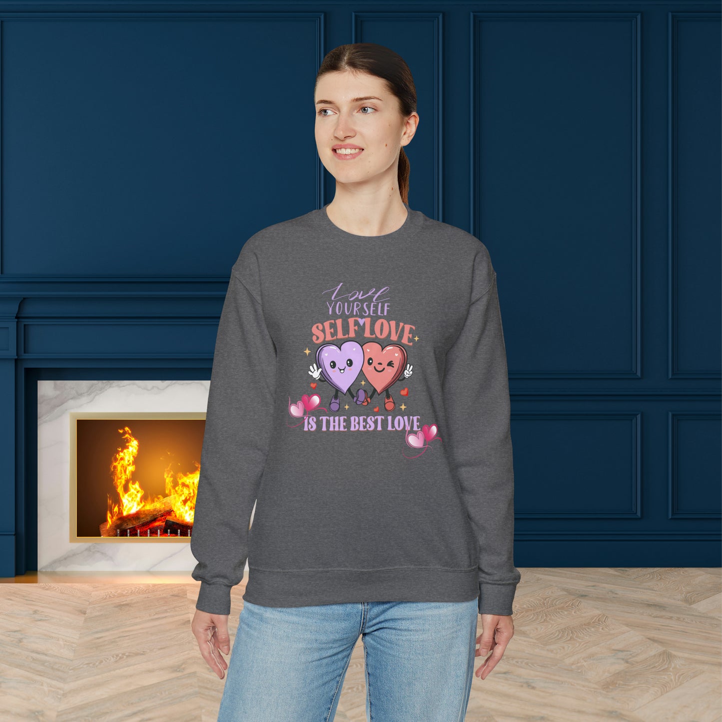 Happy valentines day Unisex Heavy Blend™ Crewneck Sweatshirt