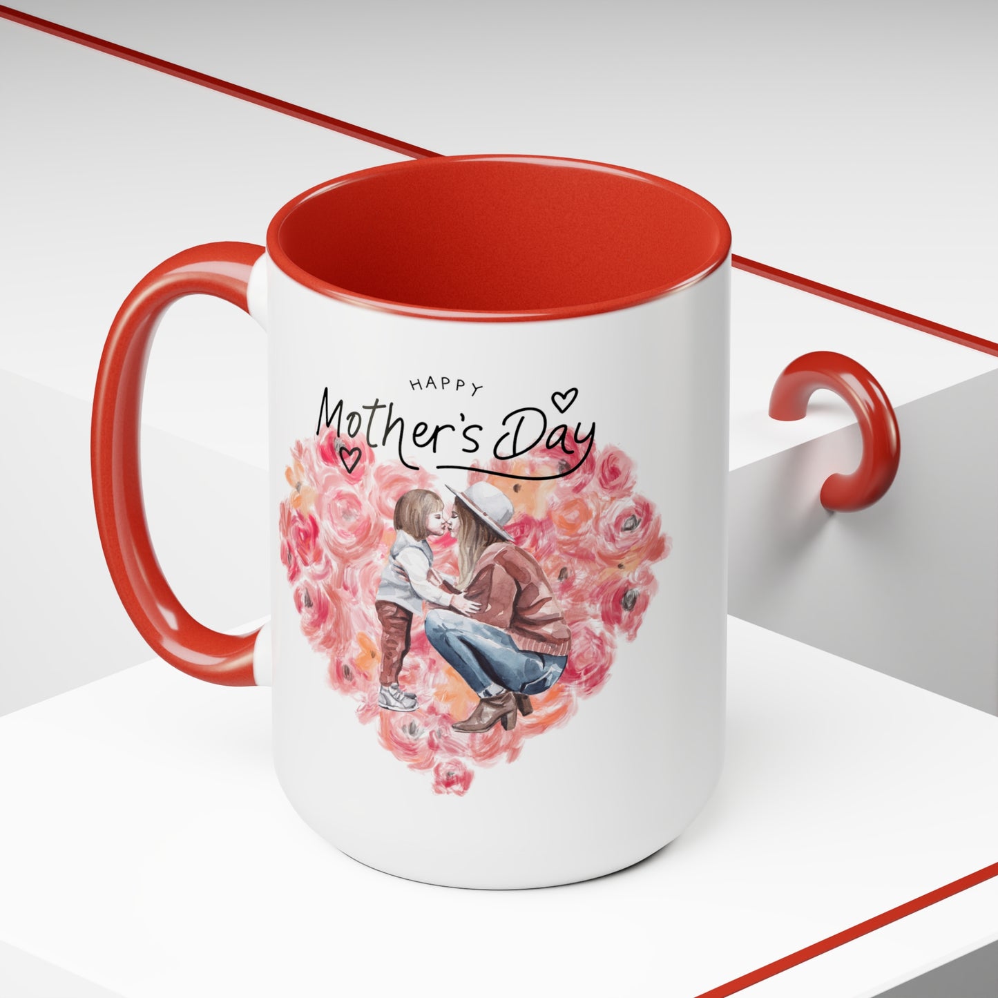 Happy Mother's dayTow-Tone Coffee Mug.15oz, Gift for mom, Mama's Coffee Mug