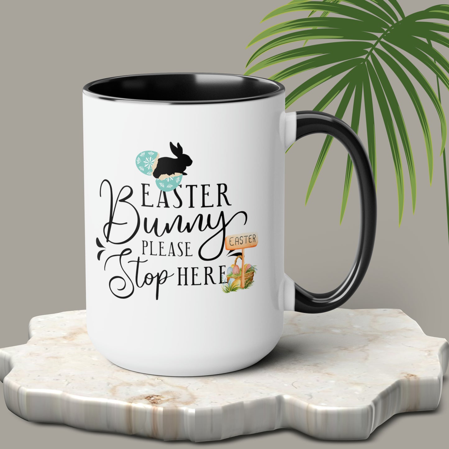 Happy Easter Two-Tone Coffee Mugs, 15oz