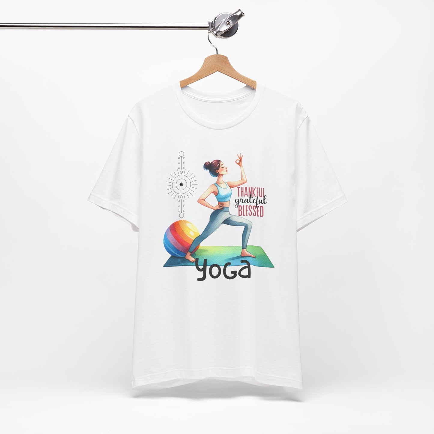 Thankful Grateful Blessed Yoga Design T-Shirt, Cute Yoga workout Shirt, Yoga lovers T-shirt, Yoga Instructor Gift, Gym shirt, Gift For Yoga lover, Gift For Yogi.