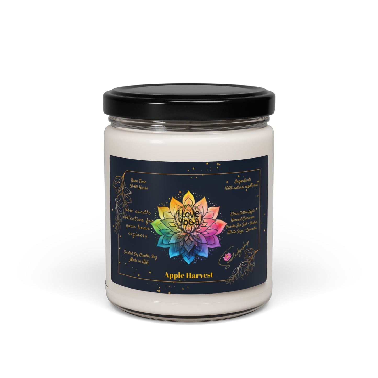 I Love Yoga Scented Soy Candle, 9oz,Yoga , CuteCandle, Mindful Gift, Yoga lovers candle, Yoga Instructor Gift, Gift For Yoga lovers, Gift For Yogi.