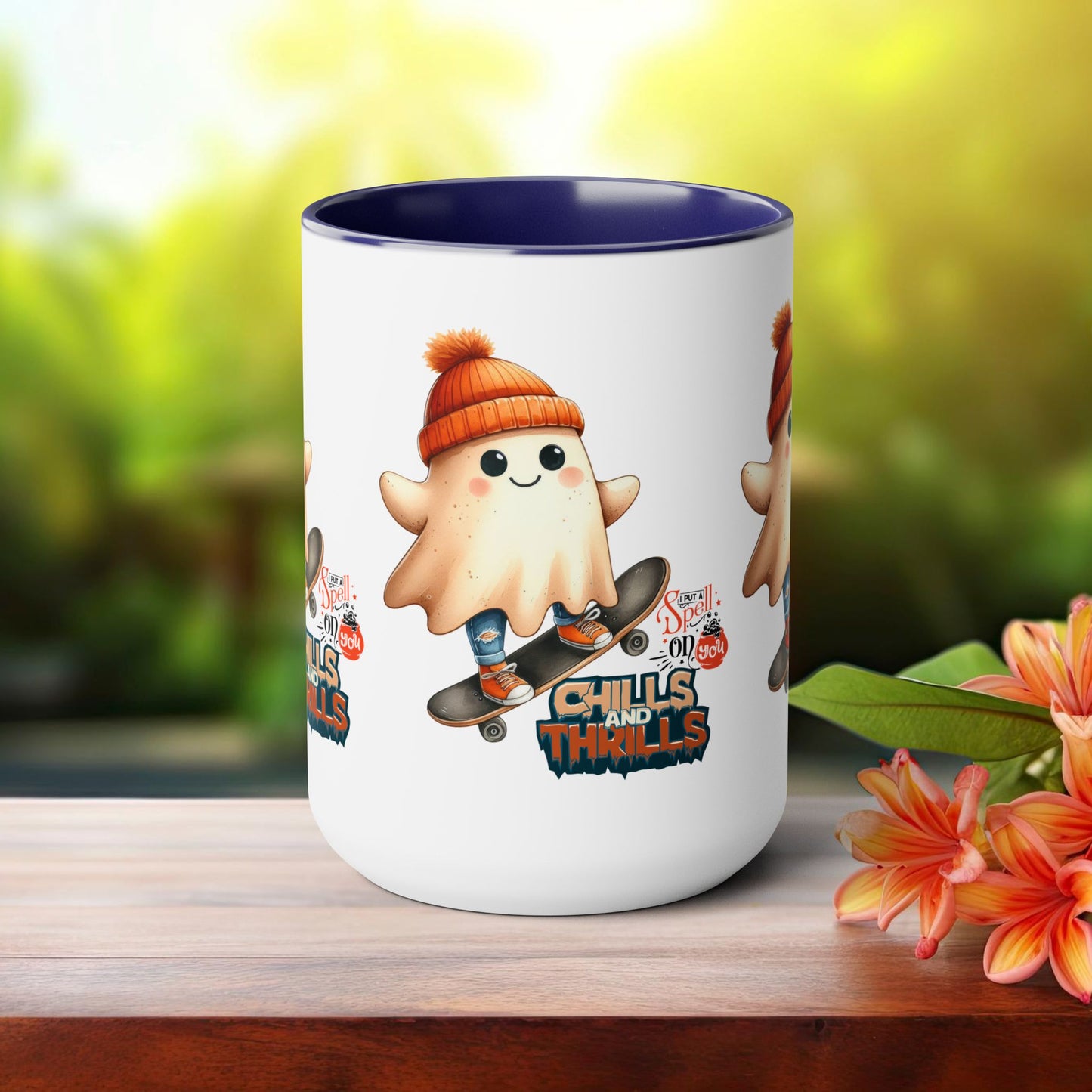 Chills & Thrills Halloween Coffee Mug, Let's Go Halloween Coffee Mug, Trick or Treat Halloween Coffee Mug, Cute Skeleton Coffee Mug, Spooky Season Halloween Coffee Mug.