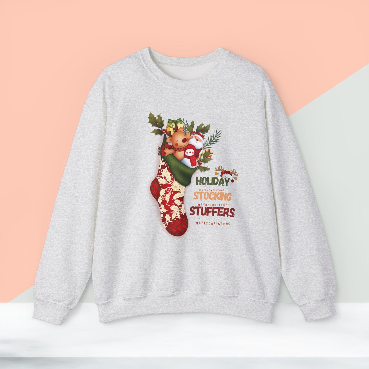 Holiday Stocking Stuffers Christmas Sweatshirt - Unisex Heavy Blend, Merry Christmas, Festive, Christmas Gift, Crewneck, merry Christmas Sweatshirt, Christmas Sweatshirt Christmas Gift, Festive Sweatshirt.