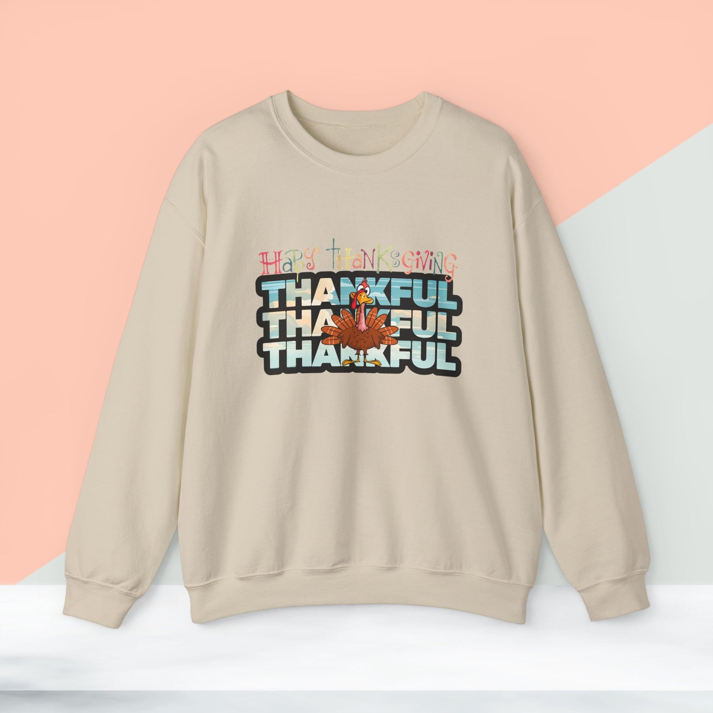 Thankful Sweatshirt, HappyThanksgiving Sweatshirt - Unisex Heavy Blend, Happy Thanksgiving2024 Sweatshirt, Thanksgiving Gift, Festive Sweatshirt.