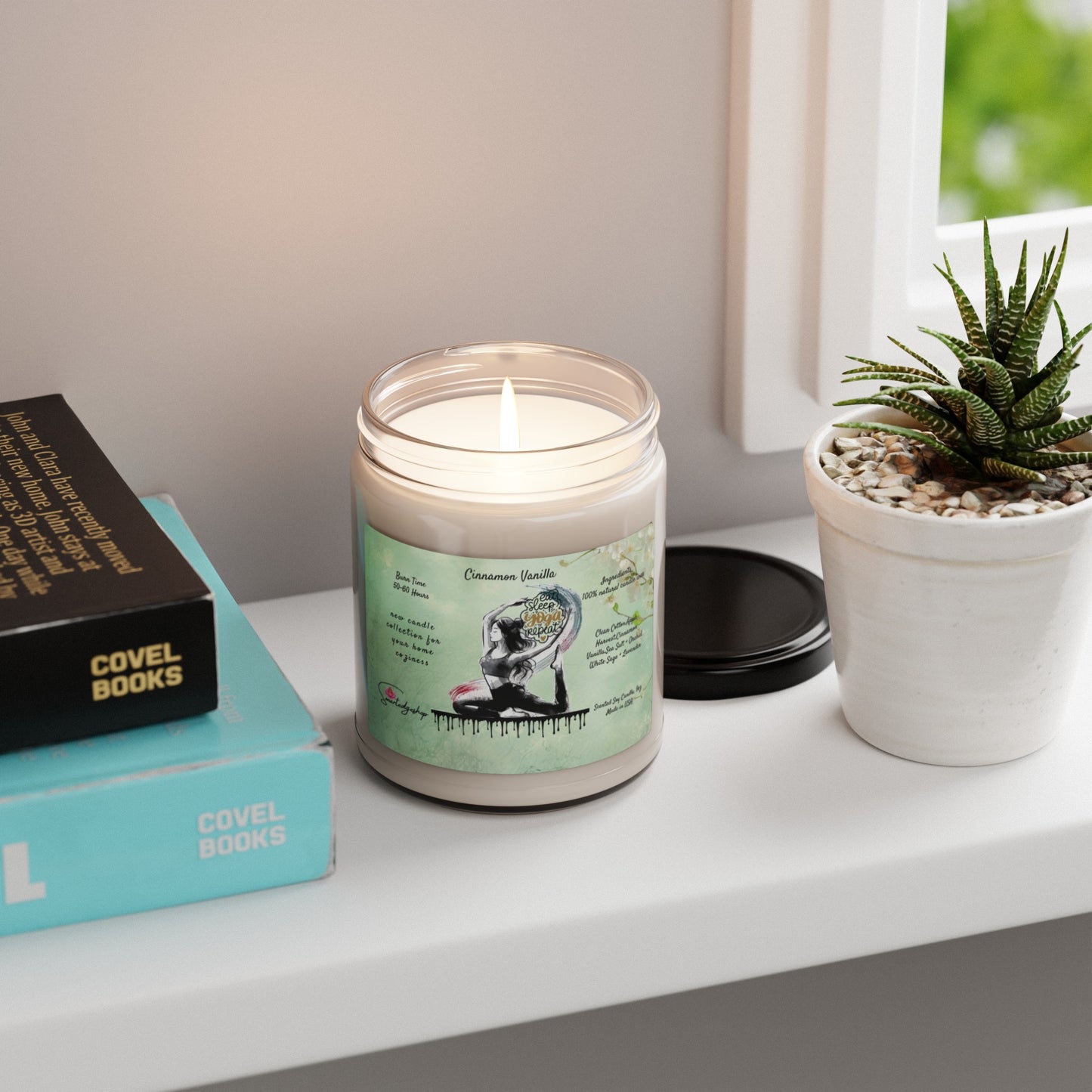 Eat sleep Yoga Repeat Yoga Scented Soy Candle, 9oz,Yoga , CuteCandle, Mindful Gift, Yoga lovers candle, Yoga Instructor Gift, Gift For Yoga lovers, Gift For Yogi.