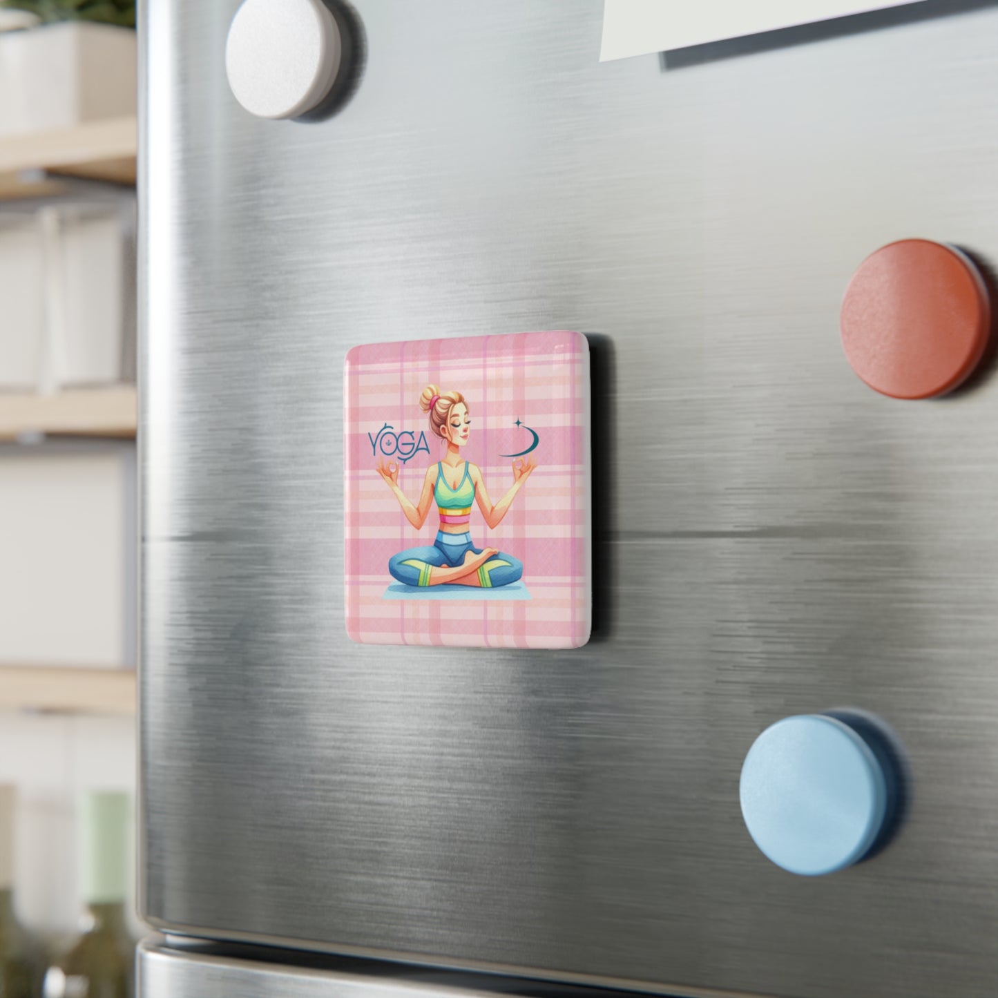 Yoga Porcelain Magnet, Square, Cute Porcelain Magnet, Mindful Gift, Yoga lovers Porcelain Magnet, Yoga Instructor Gift, Gift For Yoga lovers, Gift For Yogi.