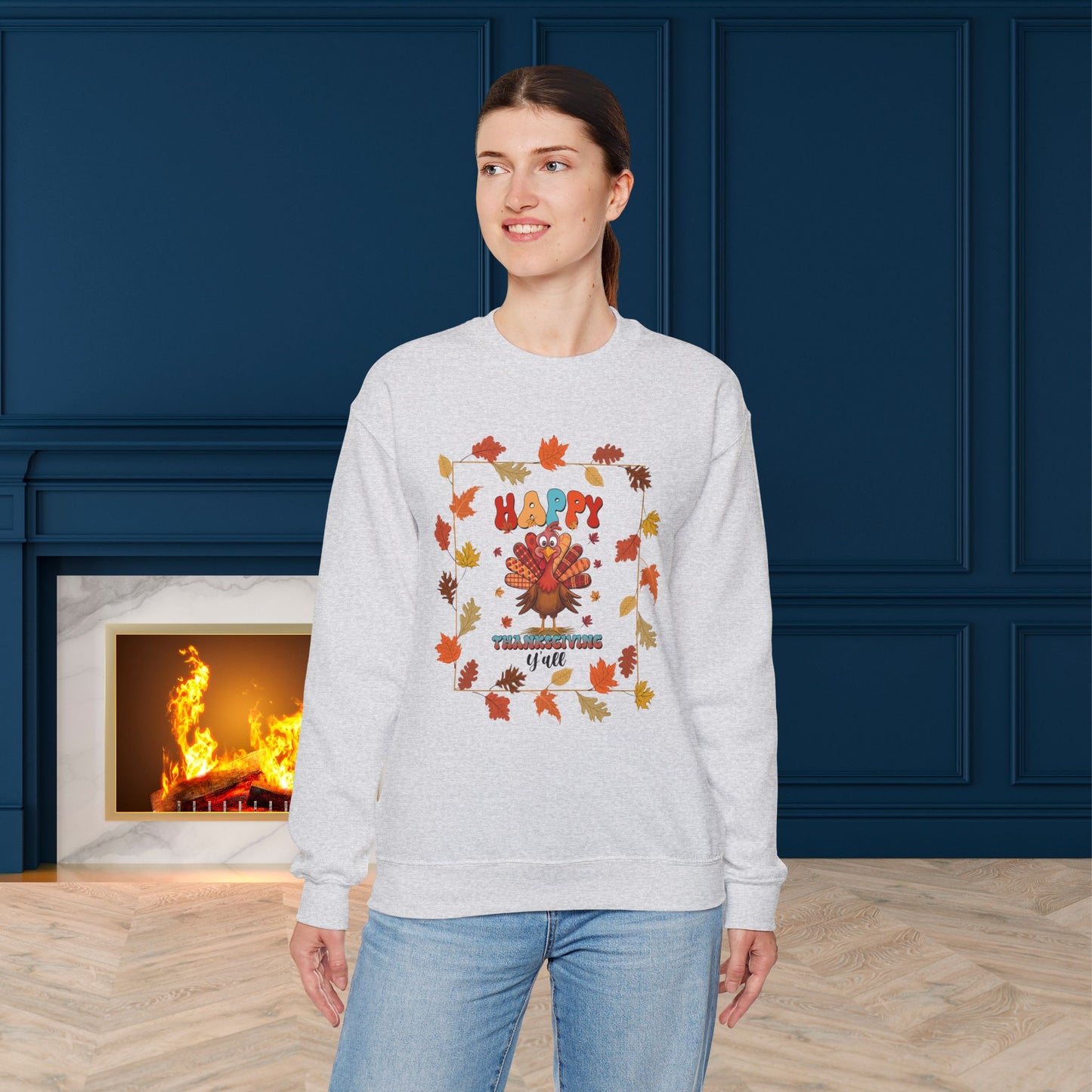 HappyThanksgiving Sweatshirt - Unisex Heavy Blend, Happy Thanksgiving2024 Sweatshirt, Thanksgiving Gift, Festive Sweatshirt.