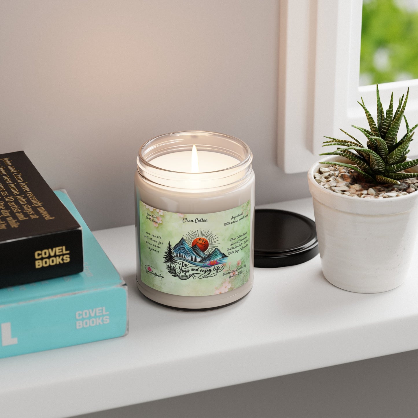 Do Yoga And Enjoy Life Yoga Scented Soy Candle, 9oz,Yoga , CuteCandle, Mindful Gift, Yoga lovers candle, Yoga Instructor Gift, Gift For Yoga lovers, Gift For Yogi.