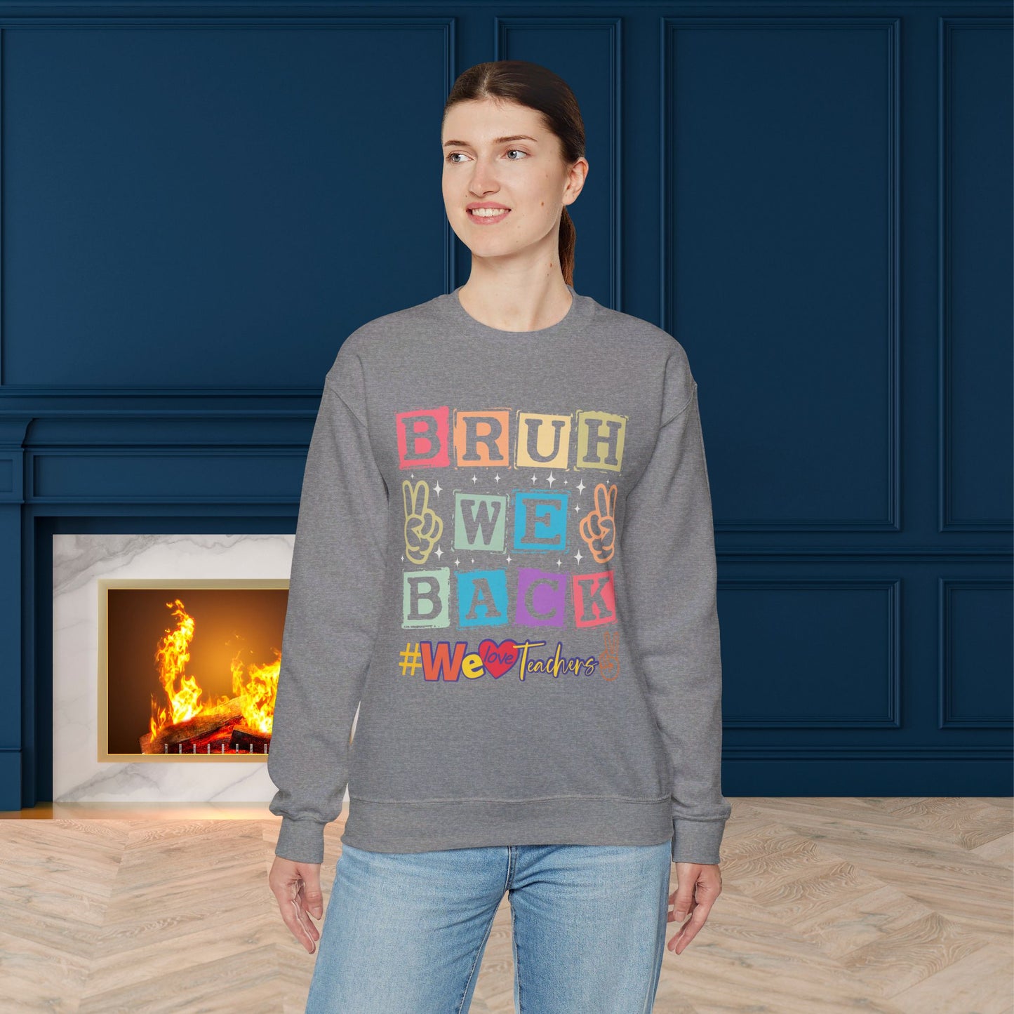 Back To school unisex heavy blend crewneck sweatshirt, We Love Teachers Sweatshirt,Teacher Back To school Sweatshirt. First Day Vibes Sweatshirt.