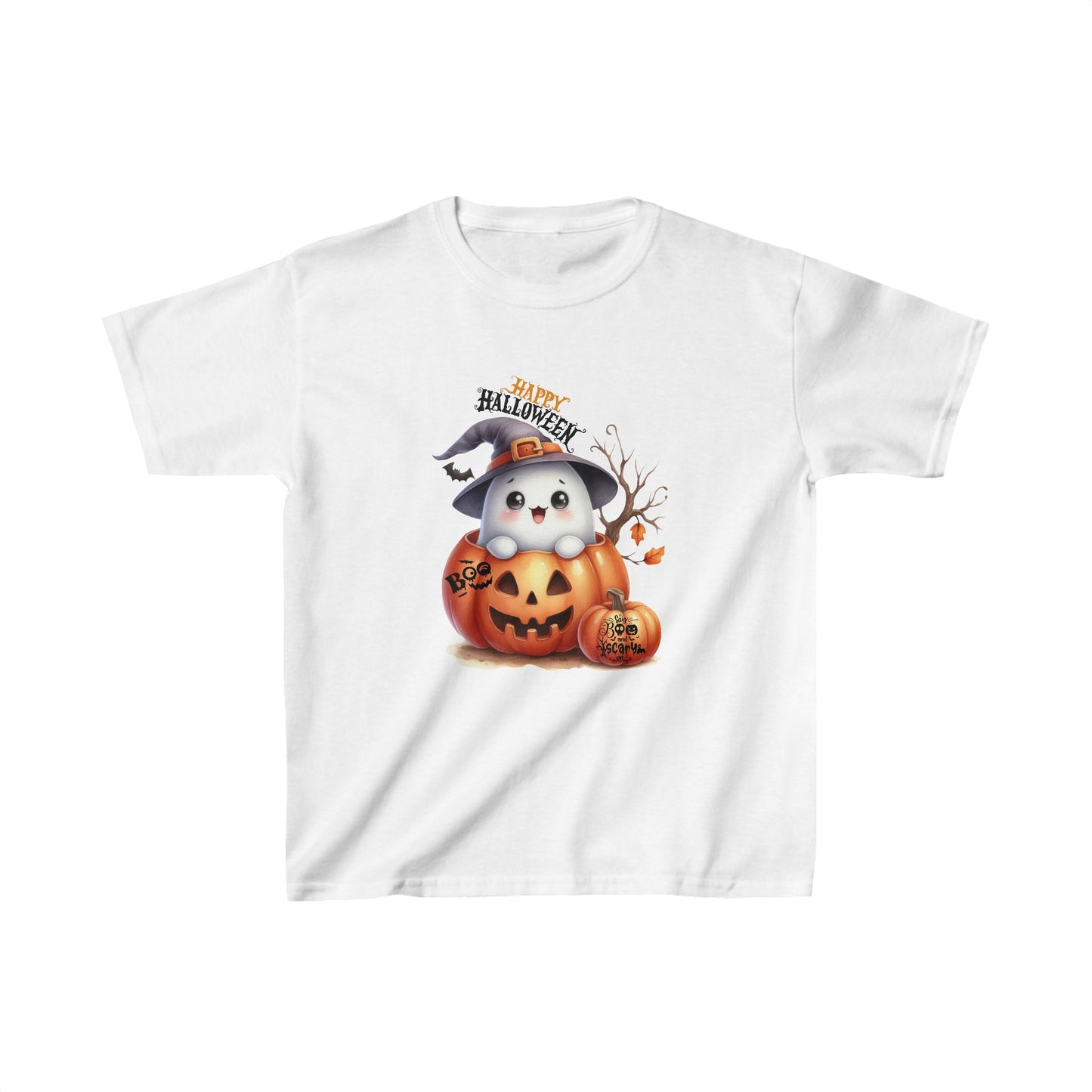 Happy Halloween Kids Shirt, Spooky Halloween Kids Heavy Cotton™ Tee, Spooky Season Kids Shirt, Spooky Vibes Shirt, Trick Or Treat Cotton T-Shirt.