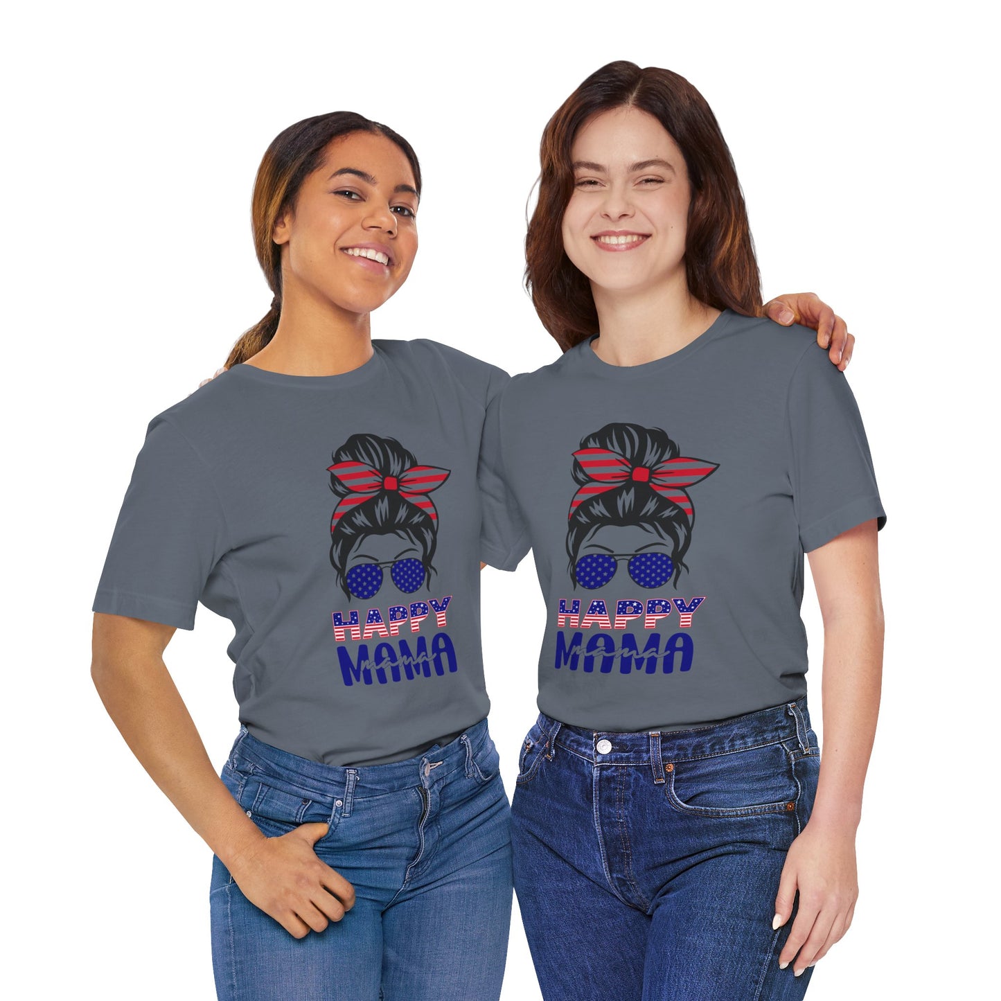 4th of July T-Shirt, Happy Mama T-Shirt, Fourth of July unisex jersey short sleeve.